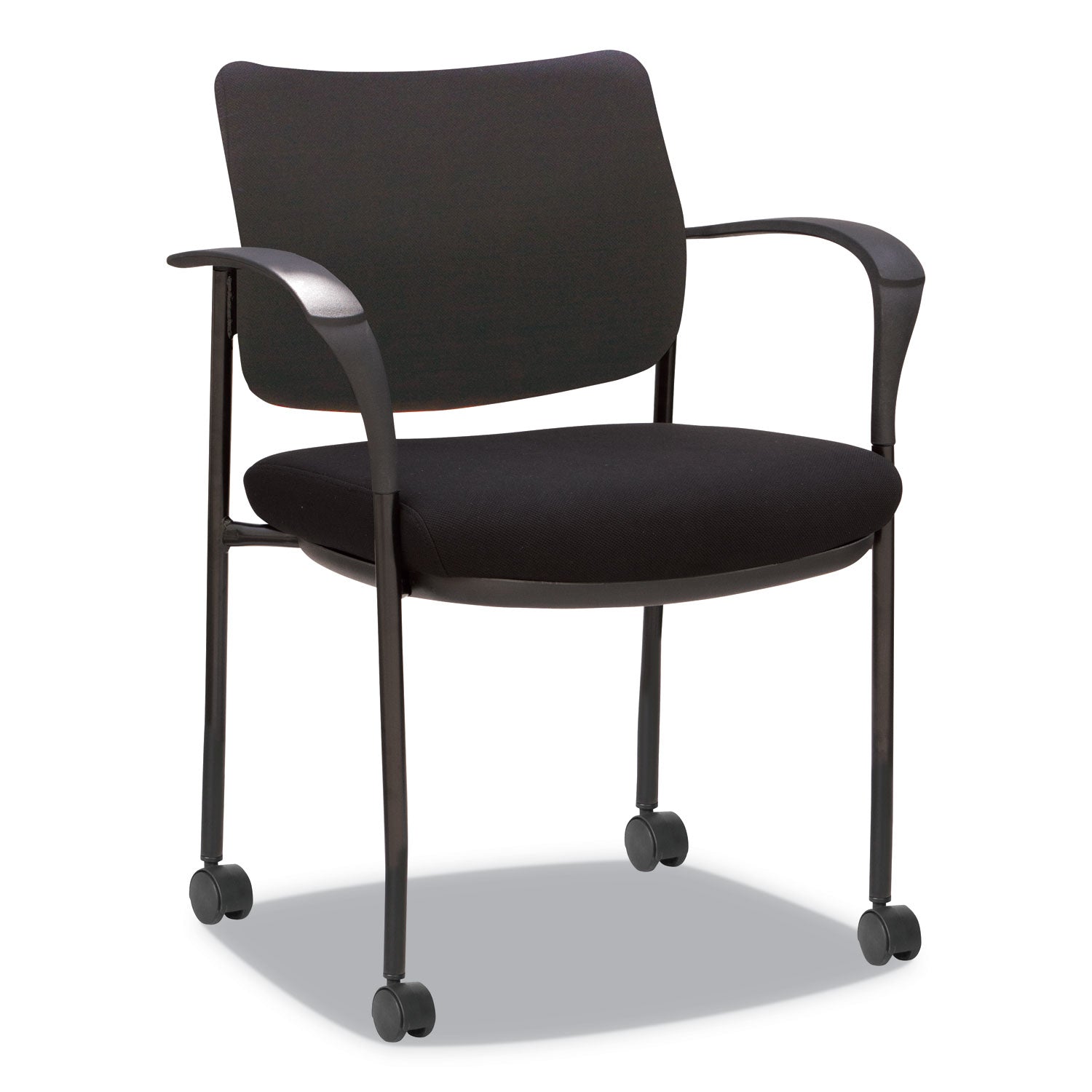 Alera® Alera IV Series Fabric Back/Seat Guest Chairs, 24.8" x 22.83" x 32.28", Black Seat, Black Back, Black Base, 2/Carton