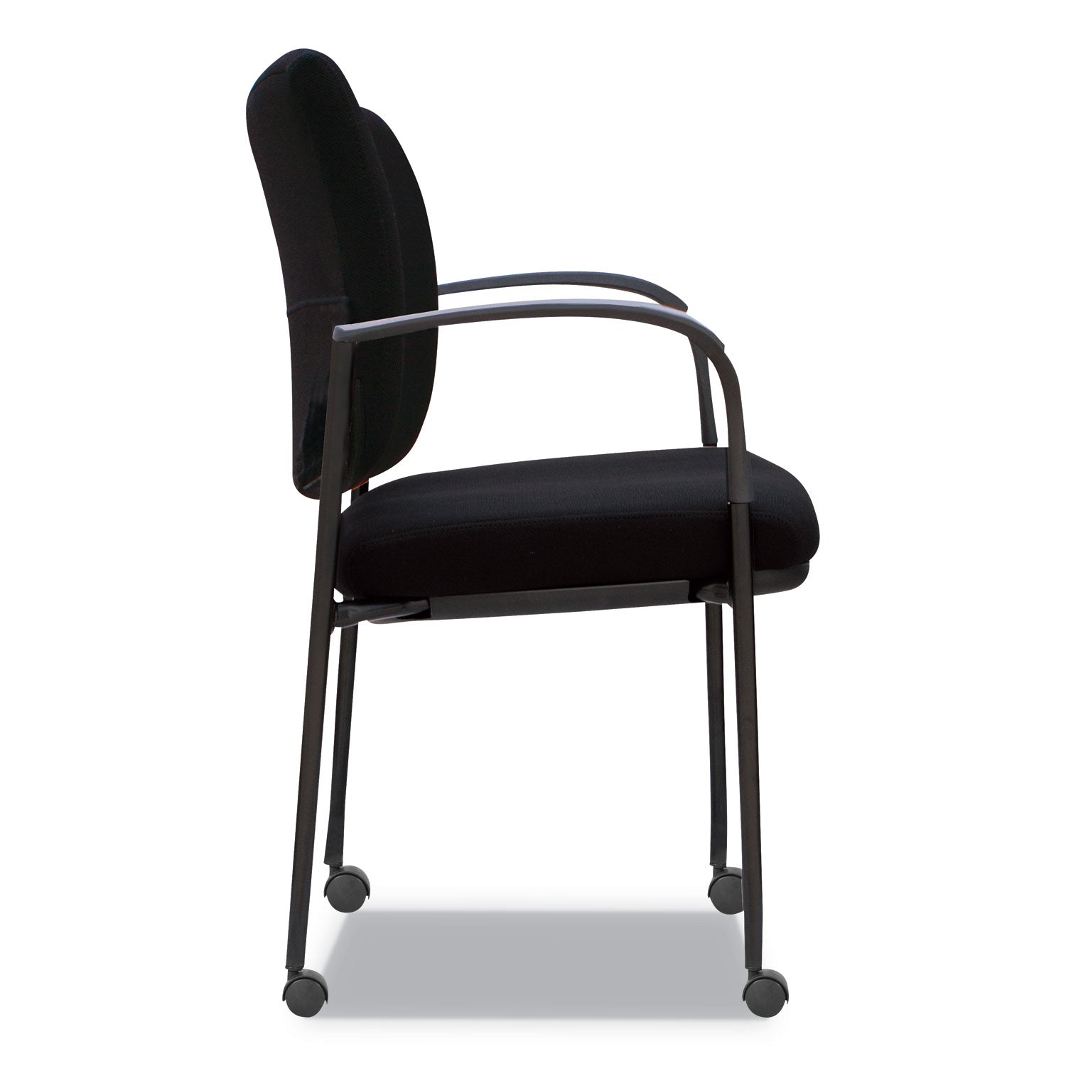 Alera® Alera IV Series Fabric Back/Seat Guest Chairs, 24.8" x 22.83" x 32.28", Black Seat, Black Back, Black Base, 2/Carton