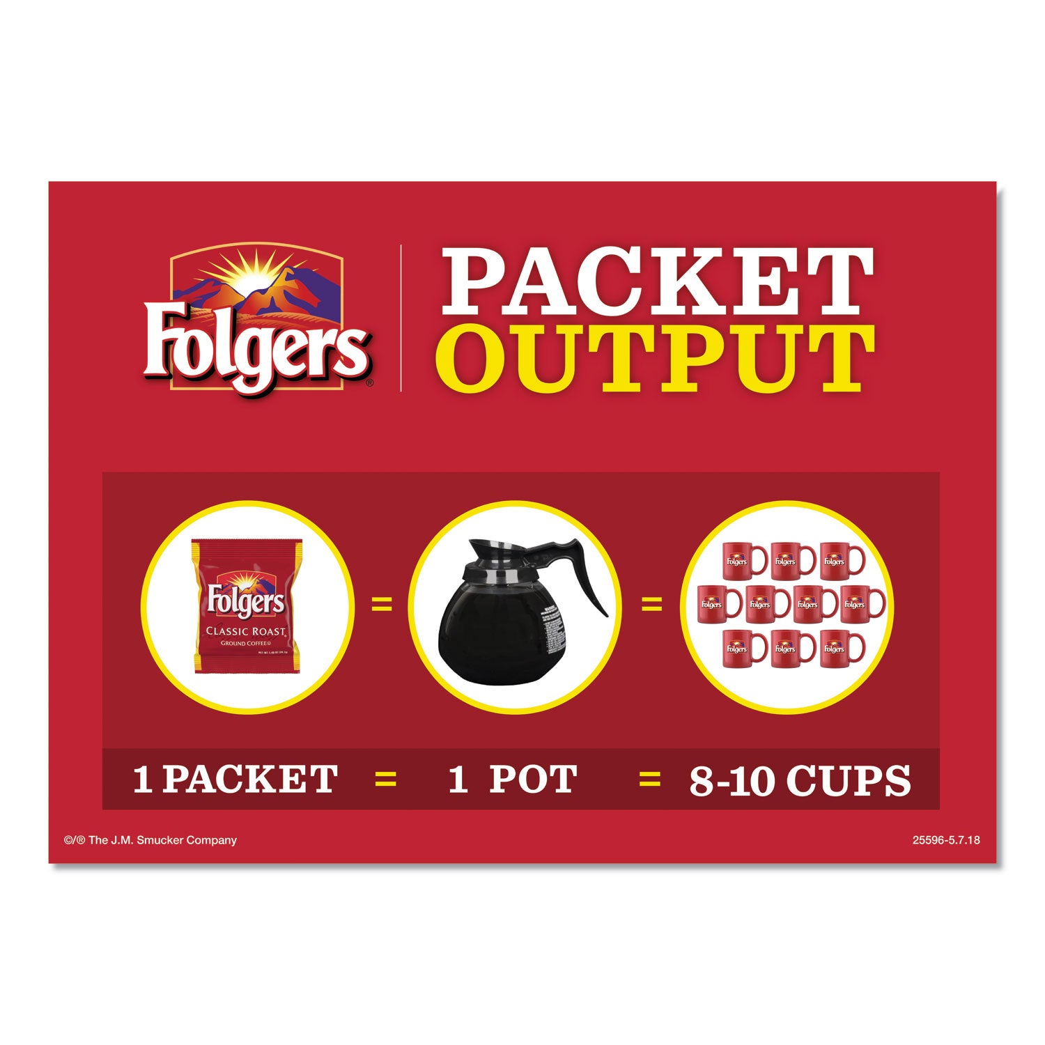 Folgers® Ground Coffee Fraction Packs, Traditional Roast, 2oz, 42/Carton