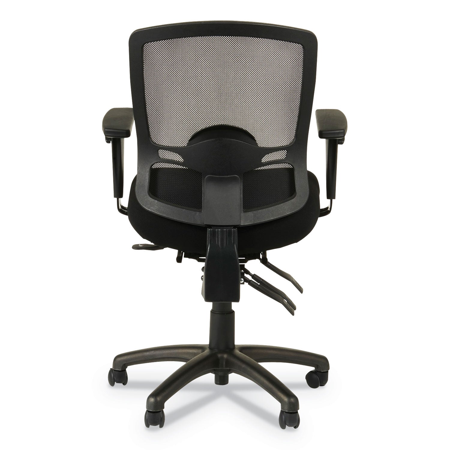 Alera® Alera Etros Series Mesh Mid-Back Petite Multifunction Chair, Supports Up to 275 lb, 17.16" to 20.86" Seat Height, Black