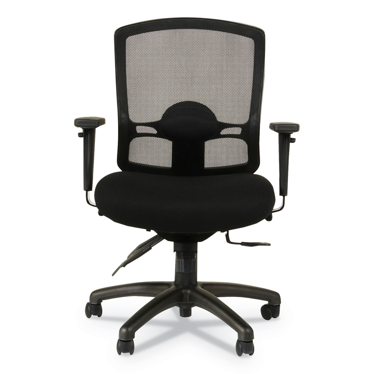 Alera® Alera Etros Series Mesh Mid-Back Petite Multifunction Chair, Supports Up to 275 lb, 17.16" to 20.86" Seat Height, Black