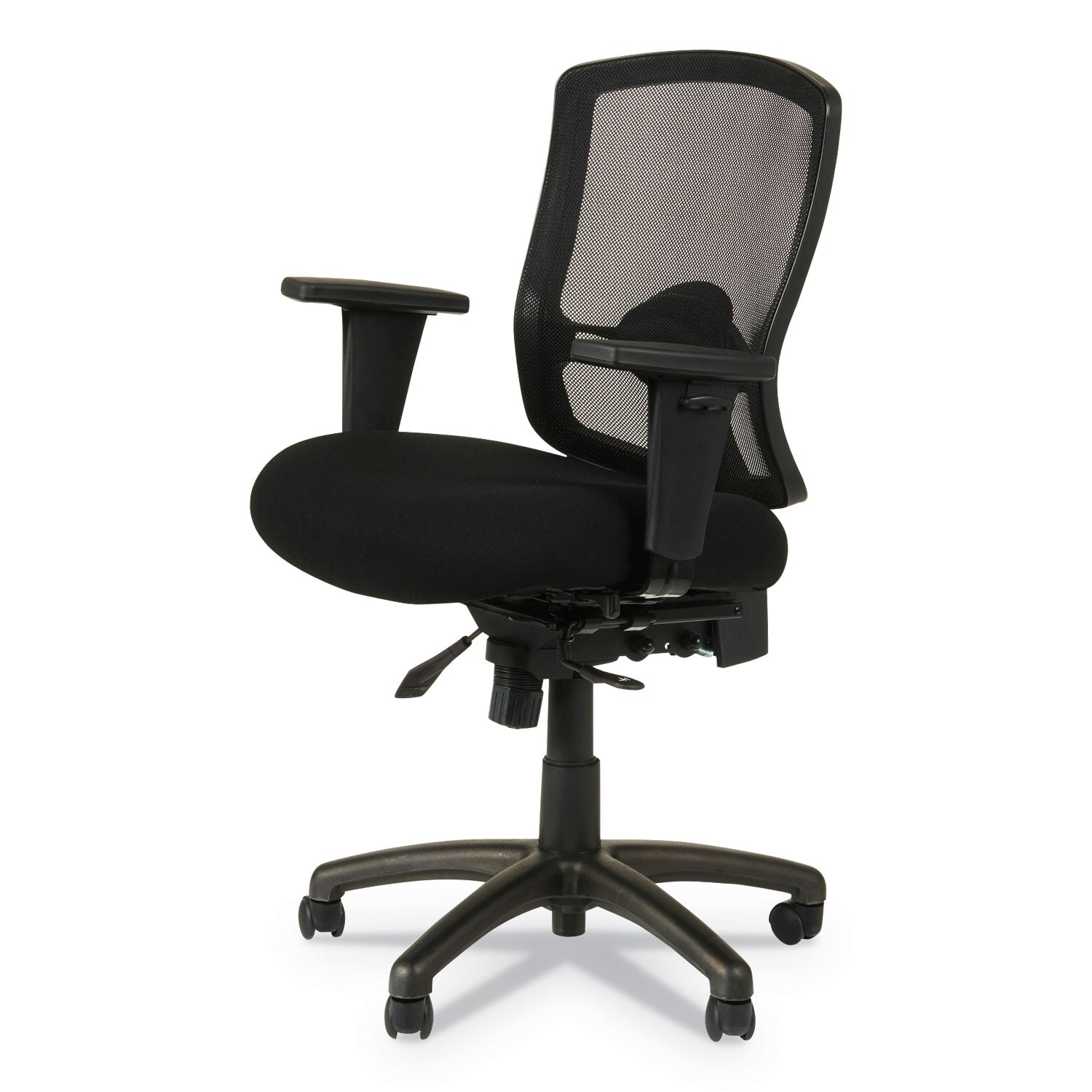 Alera® Alera Etros Series Mesh Mid-Back Petite Multifunction Chair, Supports Up to 275 lb, 17.16" to 20.86" Seat Height, Black