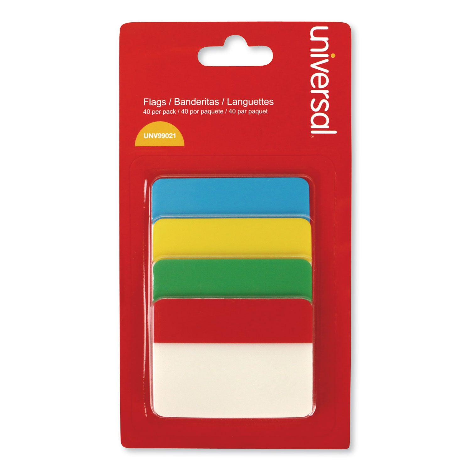 Universal® Self Stick Index Tab, 2", Assorted Colors, 40/Pack