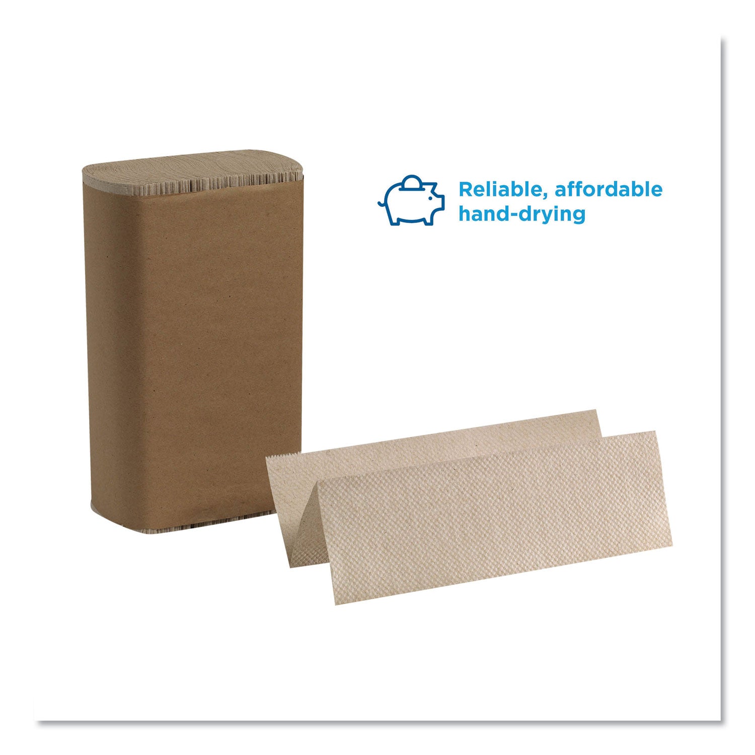 Georgia Pacific® Professional Pacific Blue Basic M-Fold Paper Towels, 1-Ply, 9.2 x 9.4, Brown, 250/Pack, 16 Packs/Carton