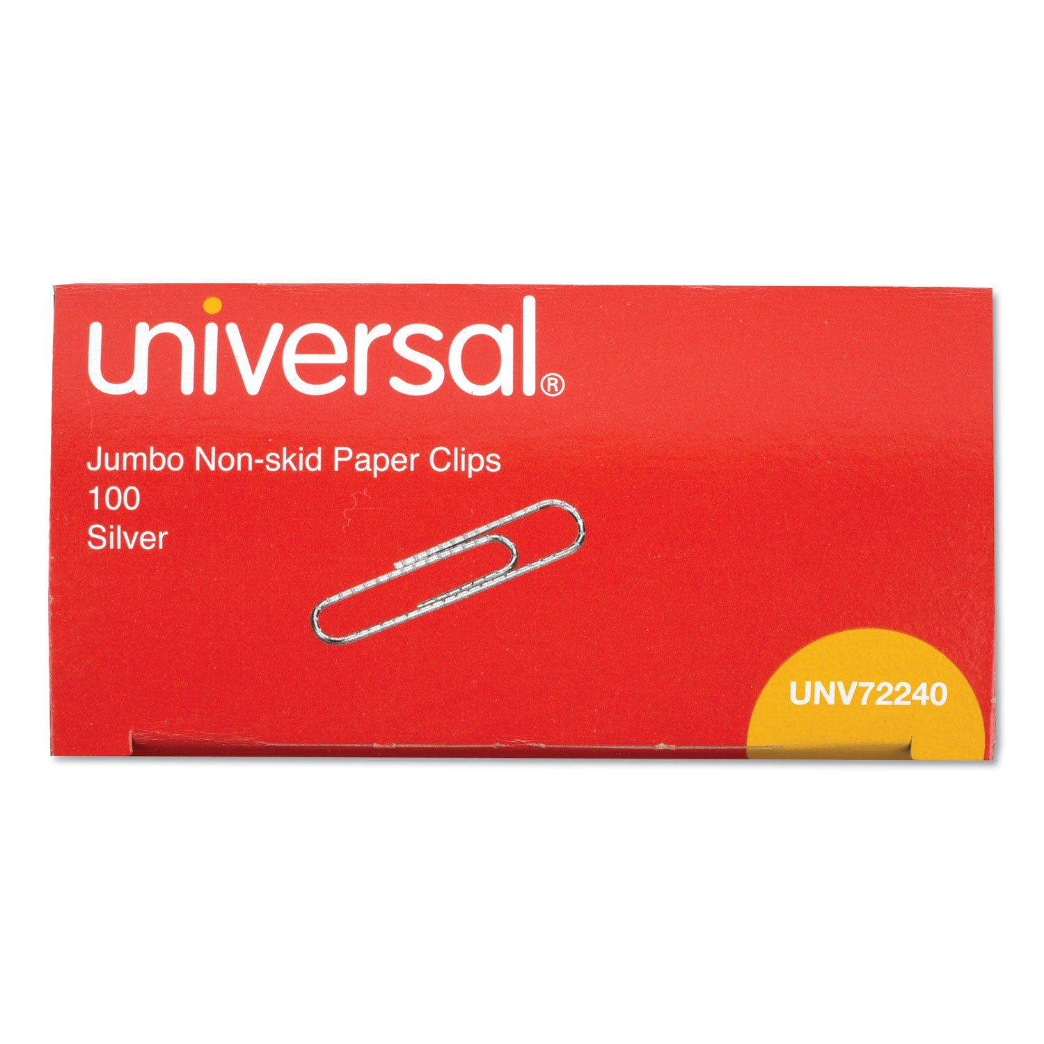 Universal® Paper Clips, Jumbo, Nonskid, Silver, 100 Clips/Box, 10 Boxes/Pack