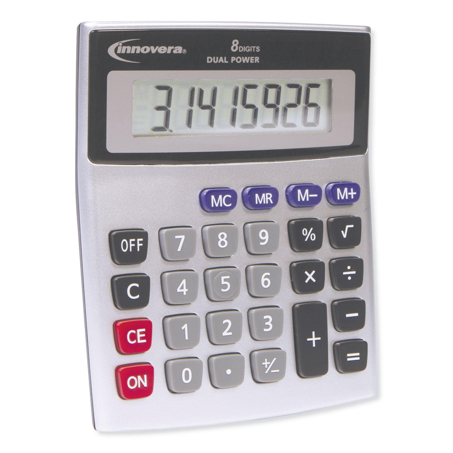 Innovera® 15927 Desktop Calculator, Dual Power, 8-Digit LCD