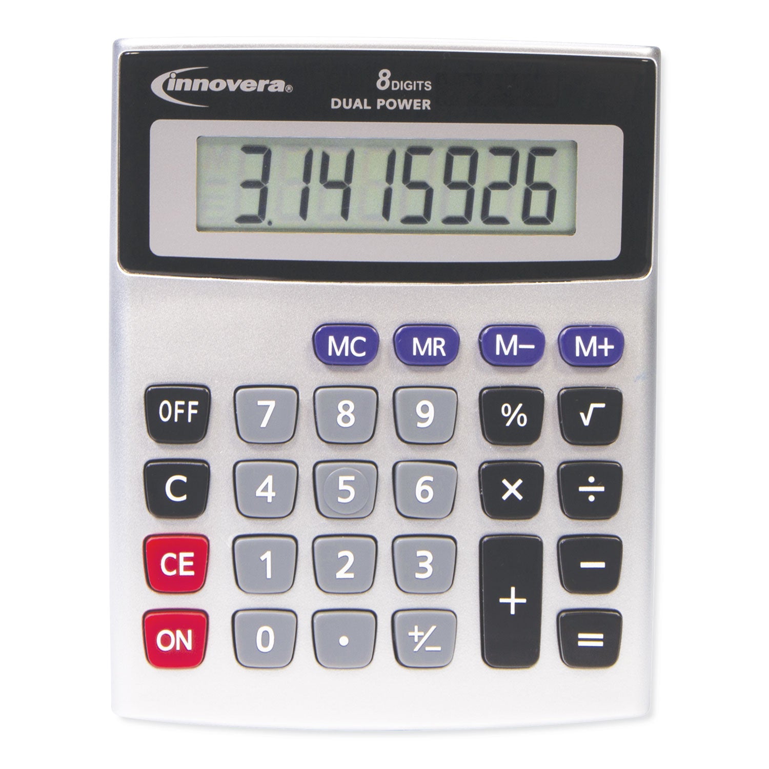 Innovera® 15927 Desktop Calculator, Dual Power, 8-Digit LCD