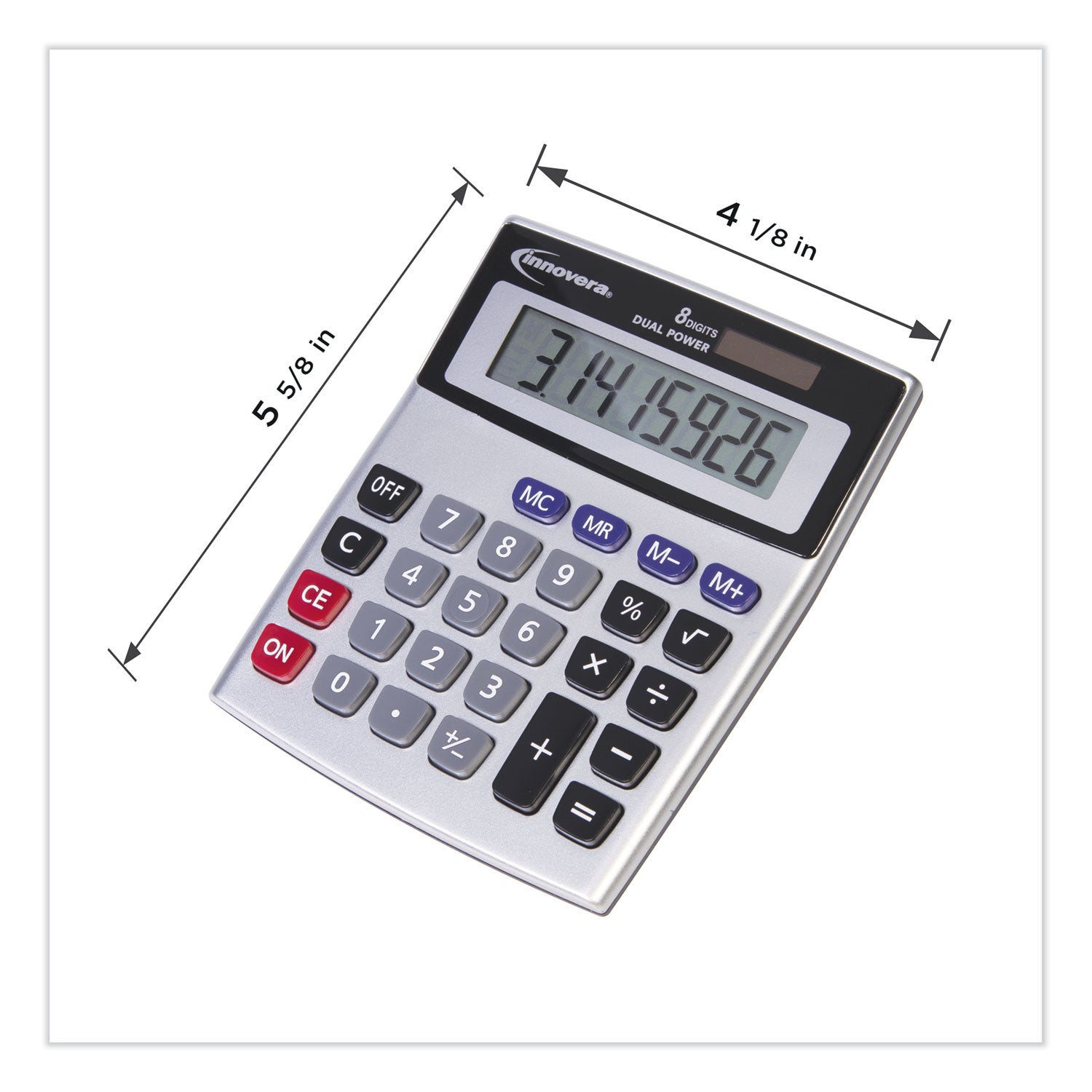 Innovera® 15927 Desktop Calculator, Dual Power, 8-Digit LCD