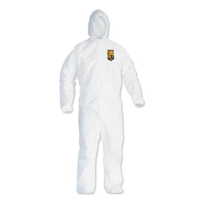 KleenGuard™ A40 Elastic-Cuff and Ankles Hooded Coveralls, X-Large, White, 25/Carton - Flipcost