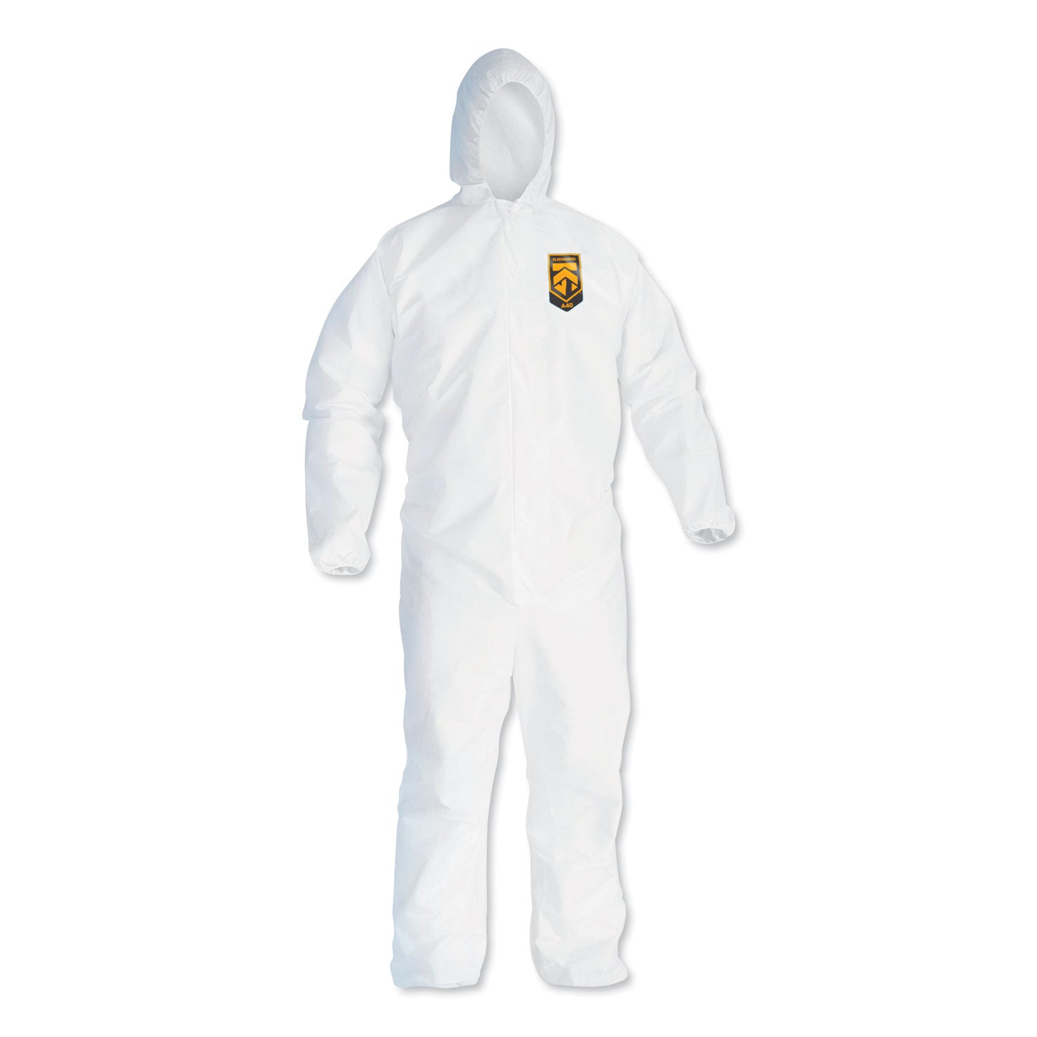 A40 Elastic-Cuff and Ankles Hooded Coveralls, X-Large, White, 25/Carton