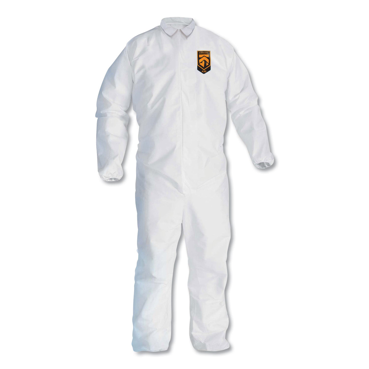 A30 Elastic-Back and Cuff Coveralls, Large, White, 25/Carton