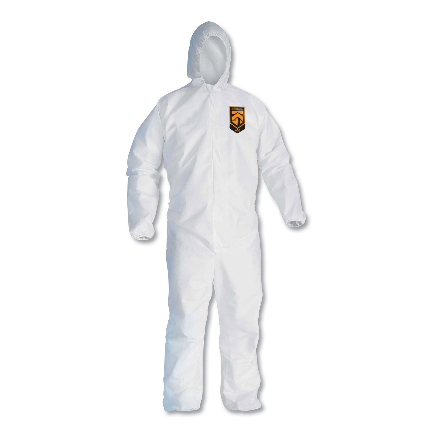 A30 Elastic-Back and Cuff Hooded Coveralls, X-Large, White, 25/Carton