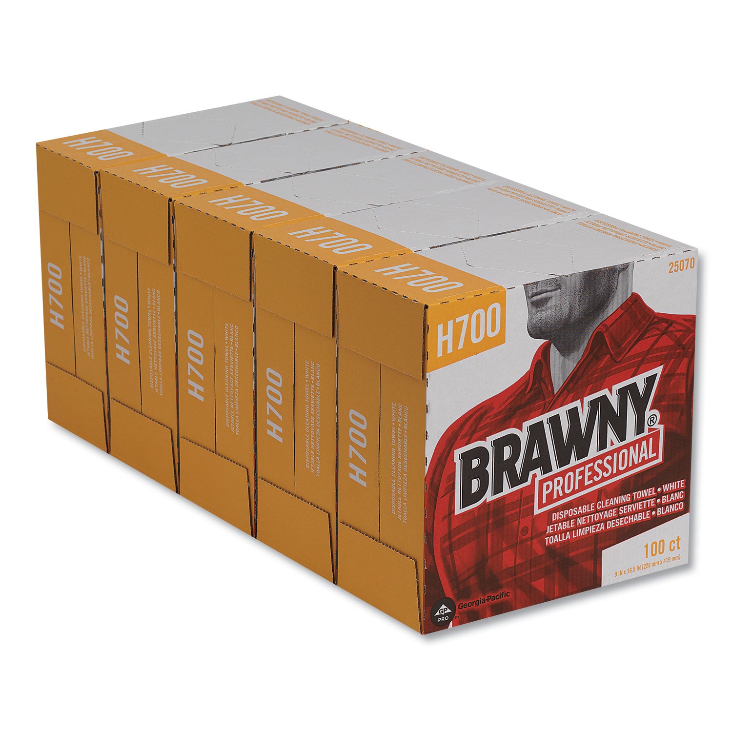 Brawny® Professional Medium Weight HEF Shop Towels, 9.1 x 16.5, 100/Box