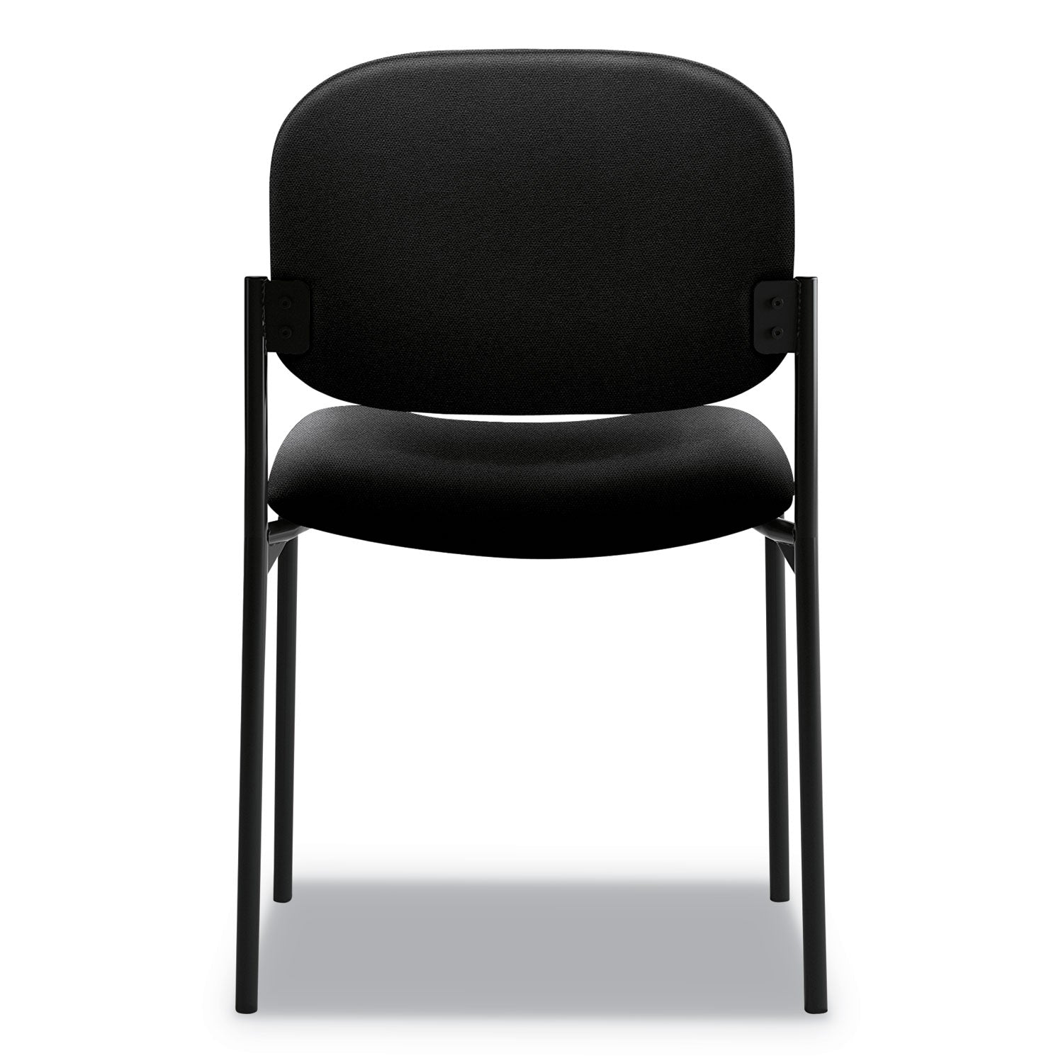 HON® VL606 Stacking Guest Chair without Arms, Fabric Upholstery, 21.25" x 21" x 32.75", Black Seat, Black Back, Black Base