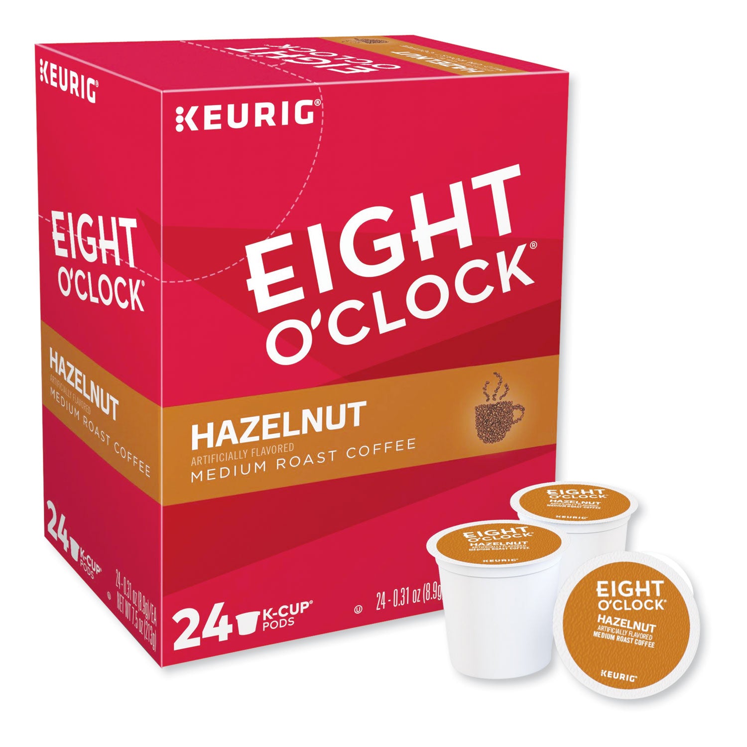 Eight O'Clock Hazelnut Coffee K-Cups, 96/Carton