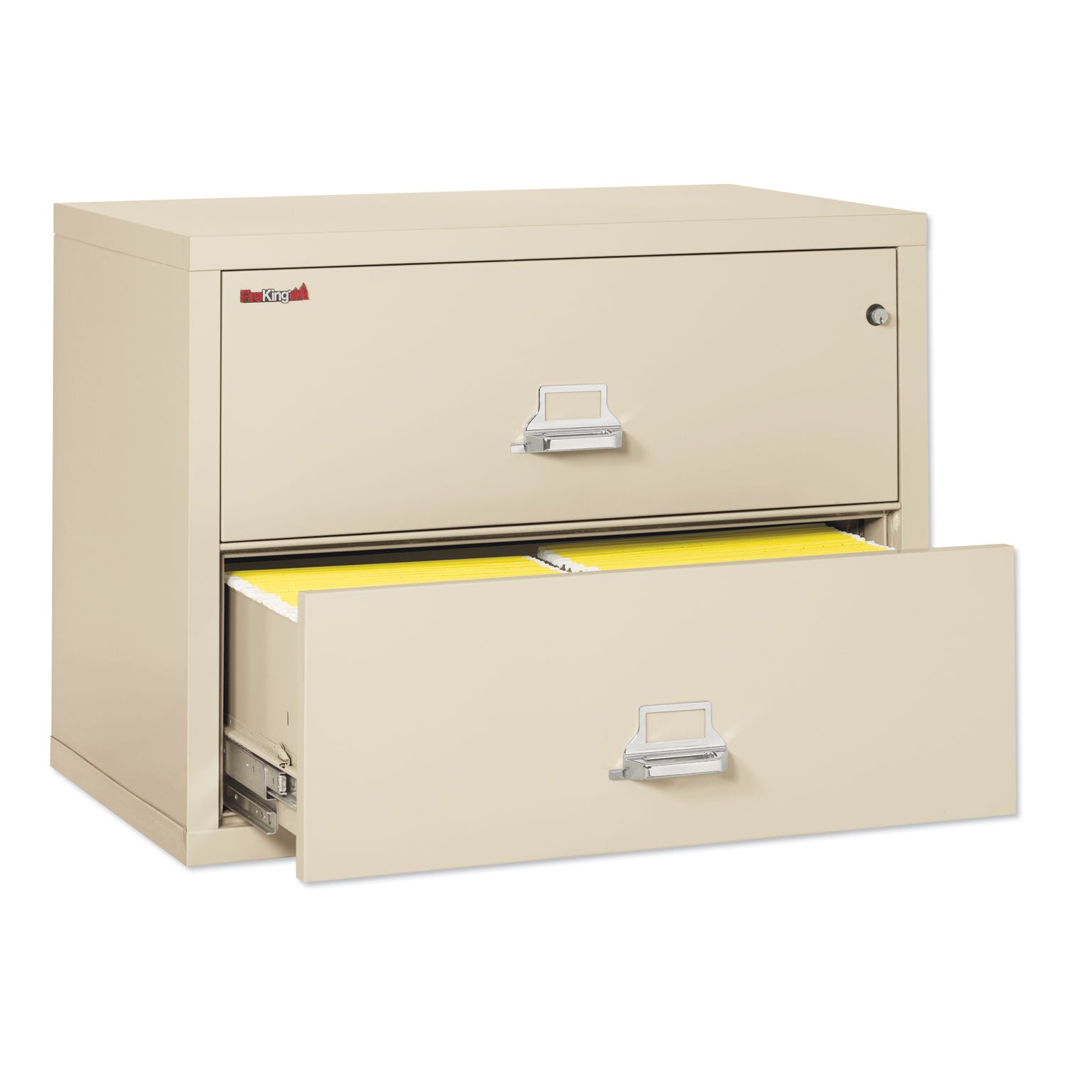 FireKing® Insulated Lateral File, 2 Legal/Letter-Size File Drawers, Parchment, 37.5" x 22.13" x 27.75"