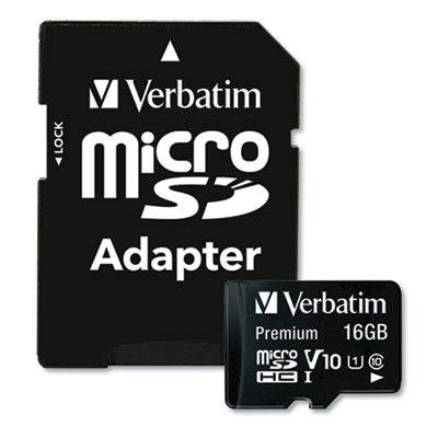 Verbatim® 16GB Premium microSDHC Memory Card with Adapter, UHS-I V10 U1 Class 10, Up to 80MB/s Read Speed Flipcost Flipcost