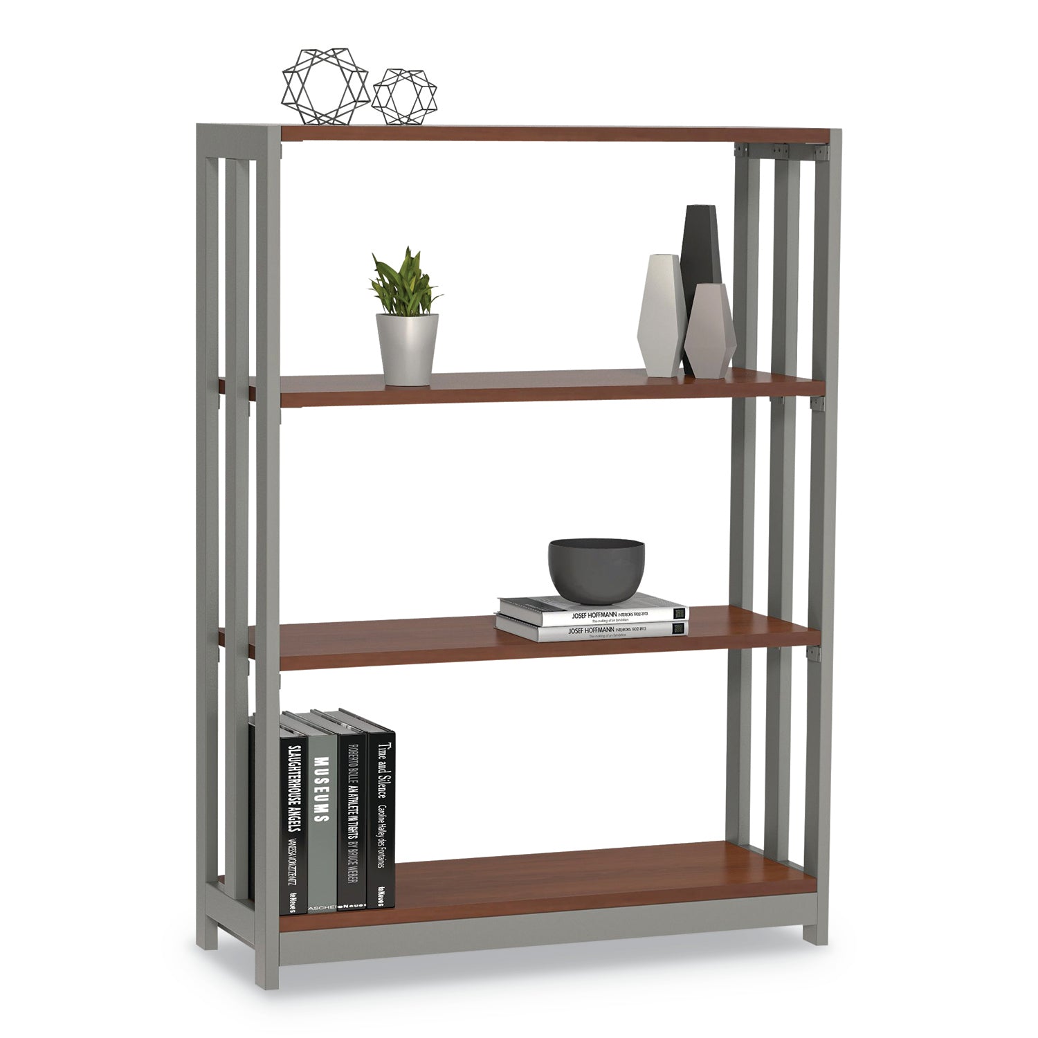 Linea Italia® Trento Line Bookcase, Three-Shelf, 31.5w x 11.5d x 43.25h, Cherry