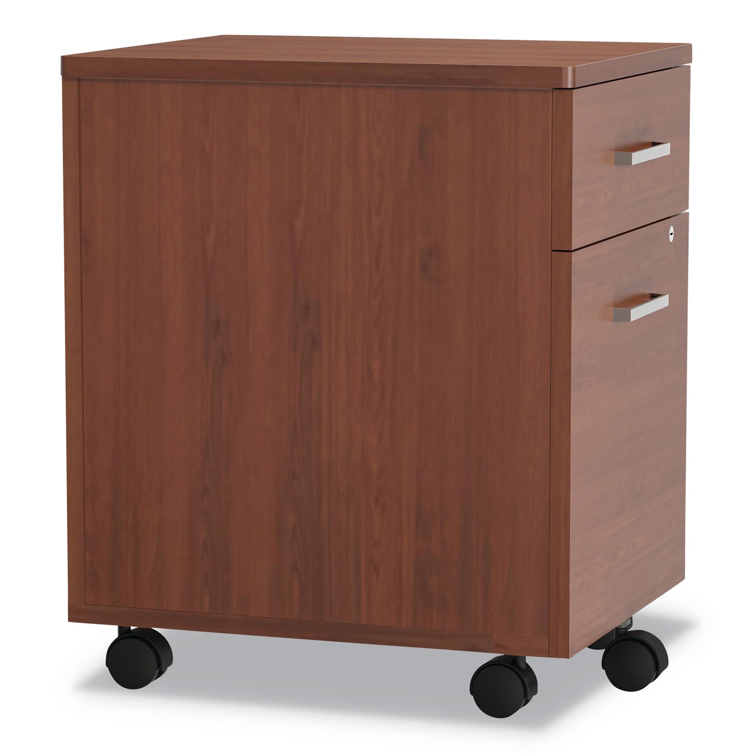 Linea Italia® Trento Line Mobile Pedestal File, Left or Right, 2-Drawers: Box/File, Legal/Letter, Cherry, 16.5" x 19.75" x 23.63"