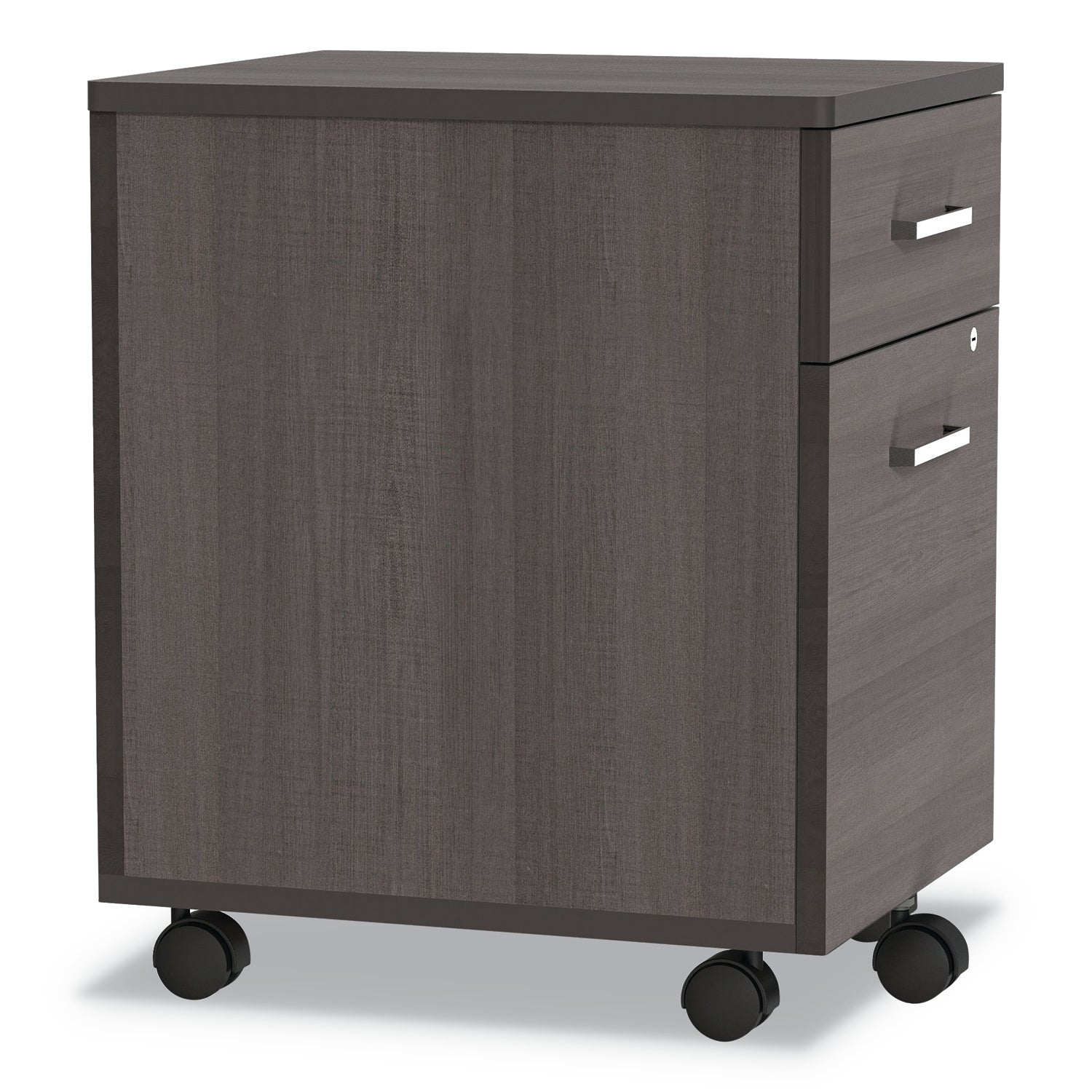 Linea Italia® Trento Line Mobile Pedestal File, Left or Right, 2-Drawers: Box/File, Legal/Letter, Mocha, 16.5" x 19.75" x 23.63"