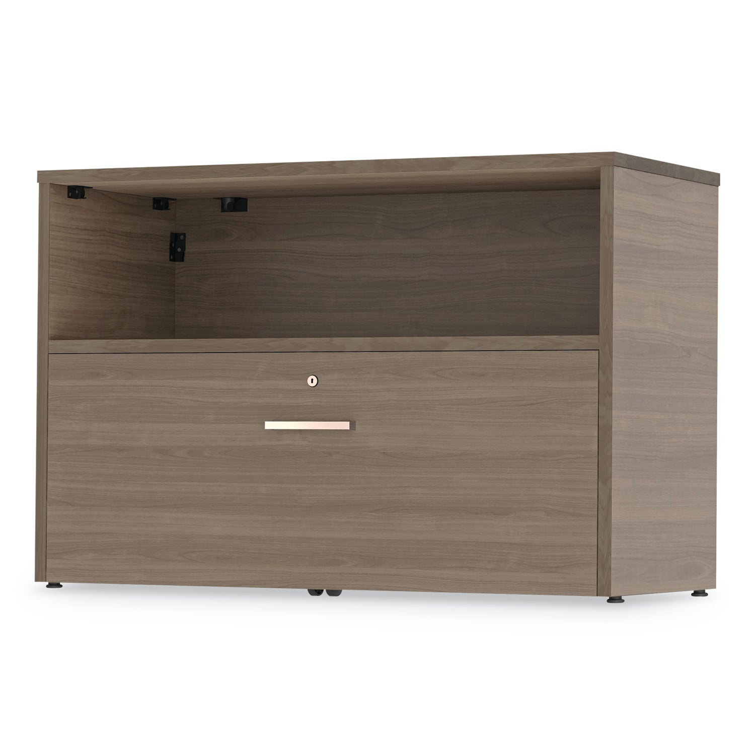 Linea Italia® Urban 36" Credenza, Bottom Pedestal, 35.25w x 15.25d x 23.75h, Natural Walnut