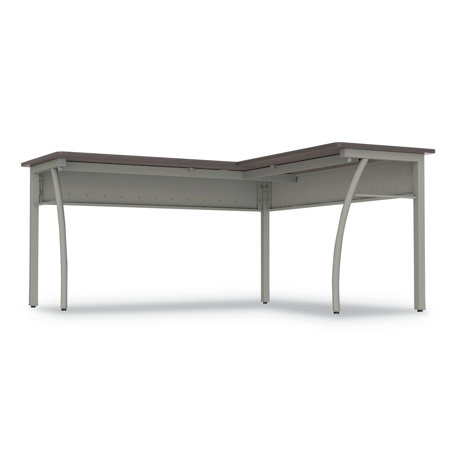 Linea Italia® Trento Line L-Shaped Desk, 59.13" x 59.13" x 29.5", Mocha/Gray