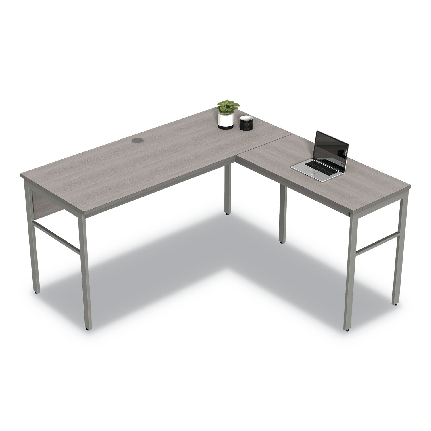 Linea Italia® Urban Series L- Shaped Desk, 59" x 59" x 29.5", Ash