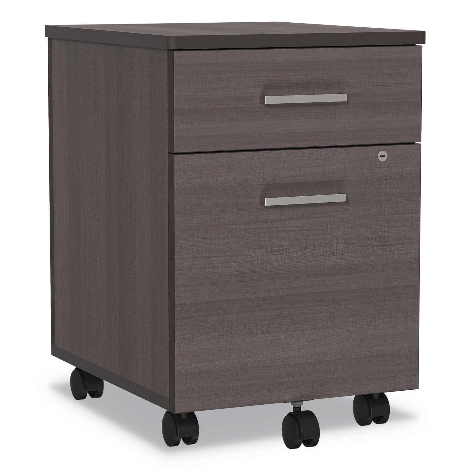 Linea Italia® Trento Line Mobile Pedestal File, Left or Right, 2-Drawers: Box/File, Legal/Letter, Mocha, 16.5" x 19.75" x 23.63"