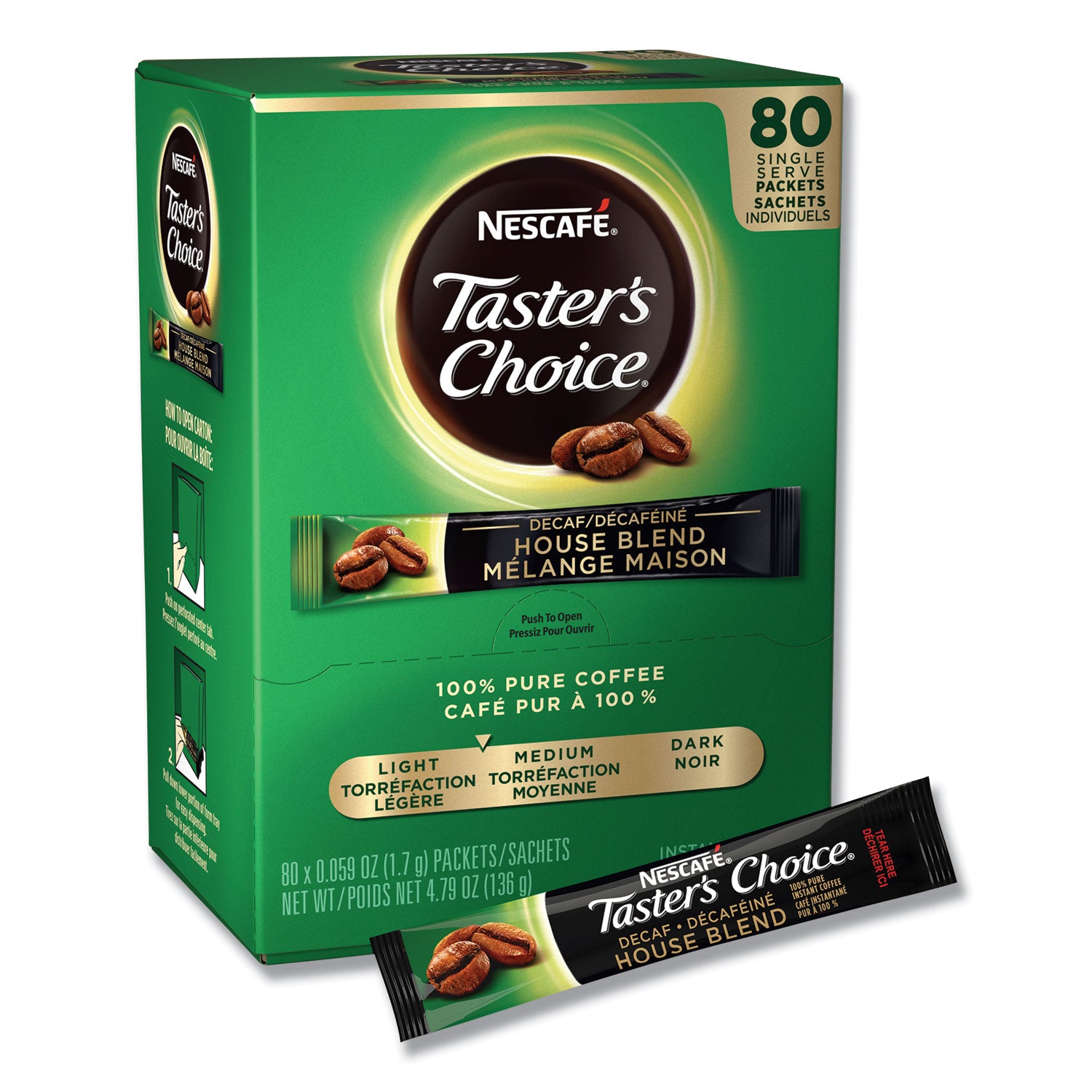 Nescafé® Taster's Choice Stick Pack, Decaf, 0.06oz, 80/Box