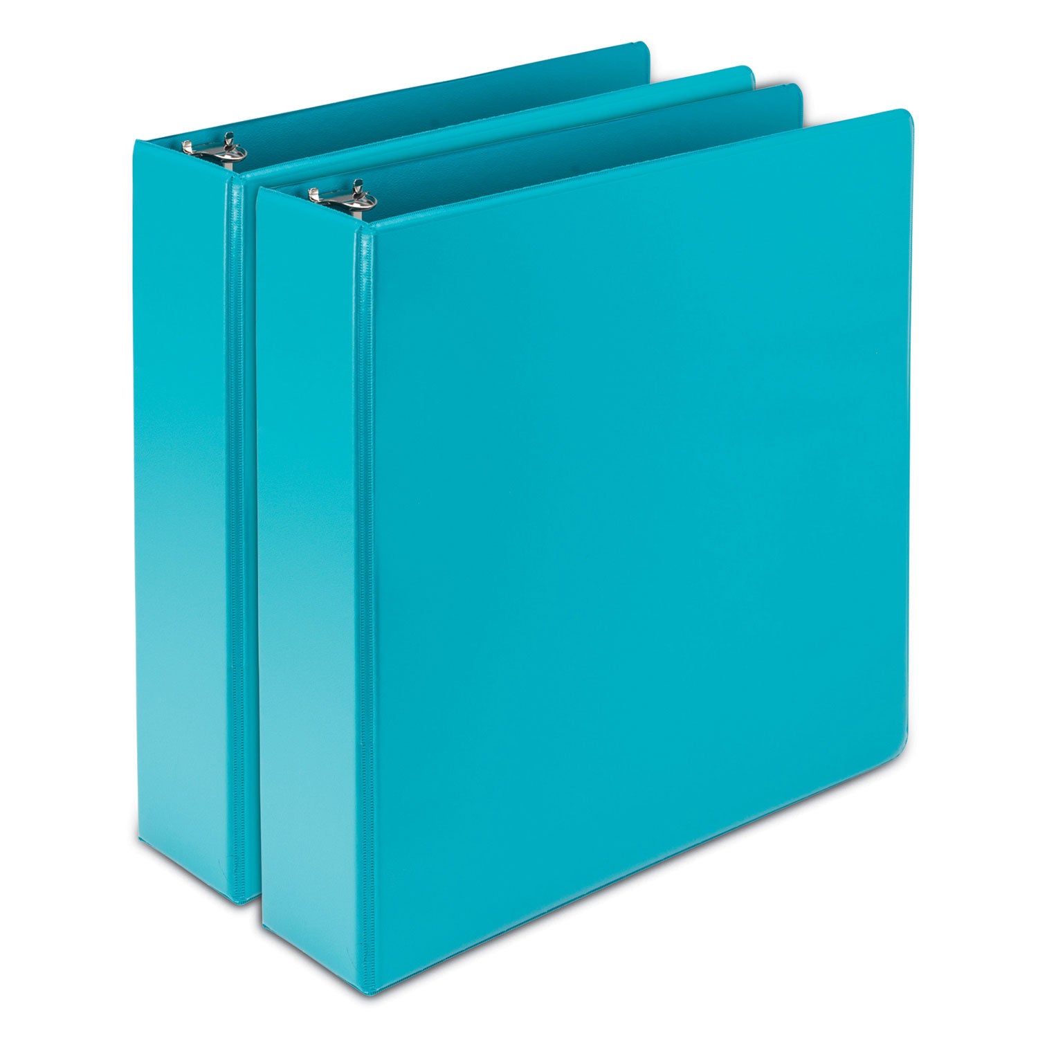 Earth’s Choice Plant-Based Durable Fashion View Binder, 3 Rings, 2" Capacity, 11 x 8.5, Turquoise, 2/Pack