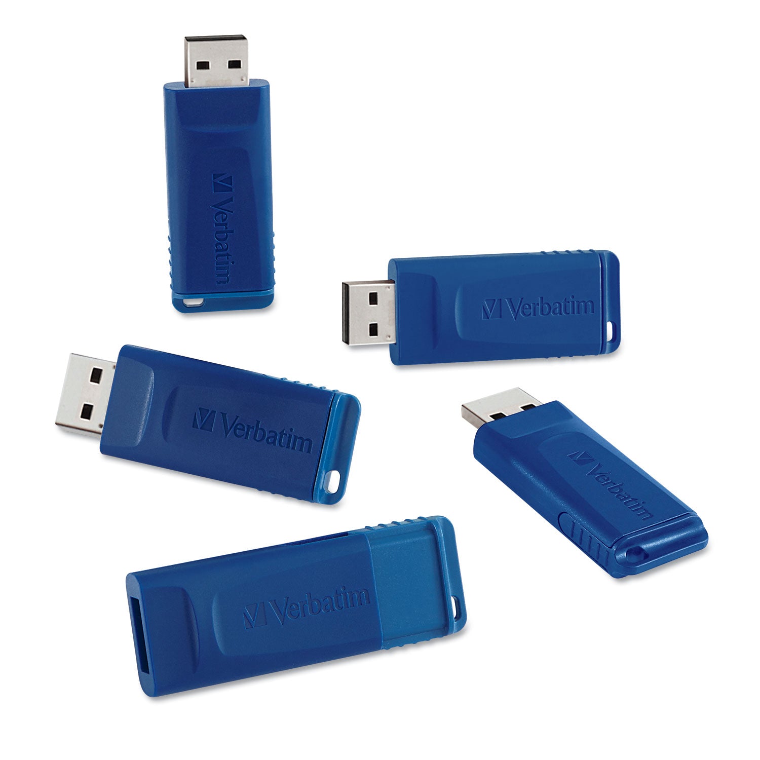 Classic USB 2.0 Flash Drive, 8 GB, Blue, 5/Pack Verbatim® Flipcost