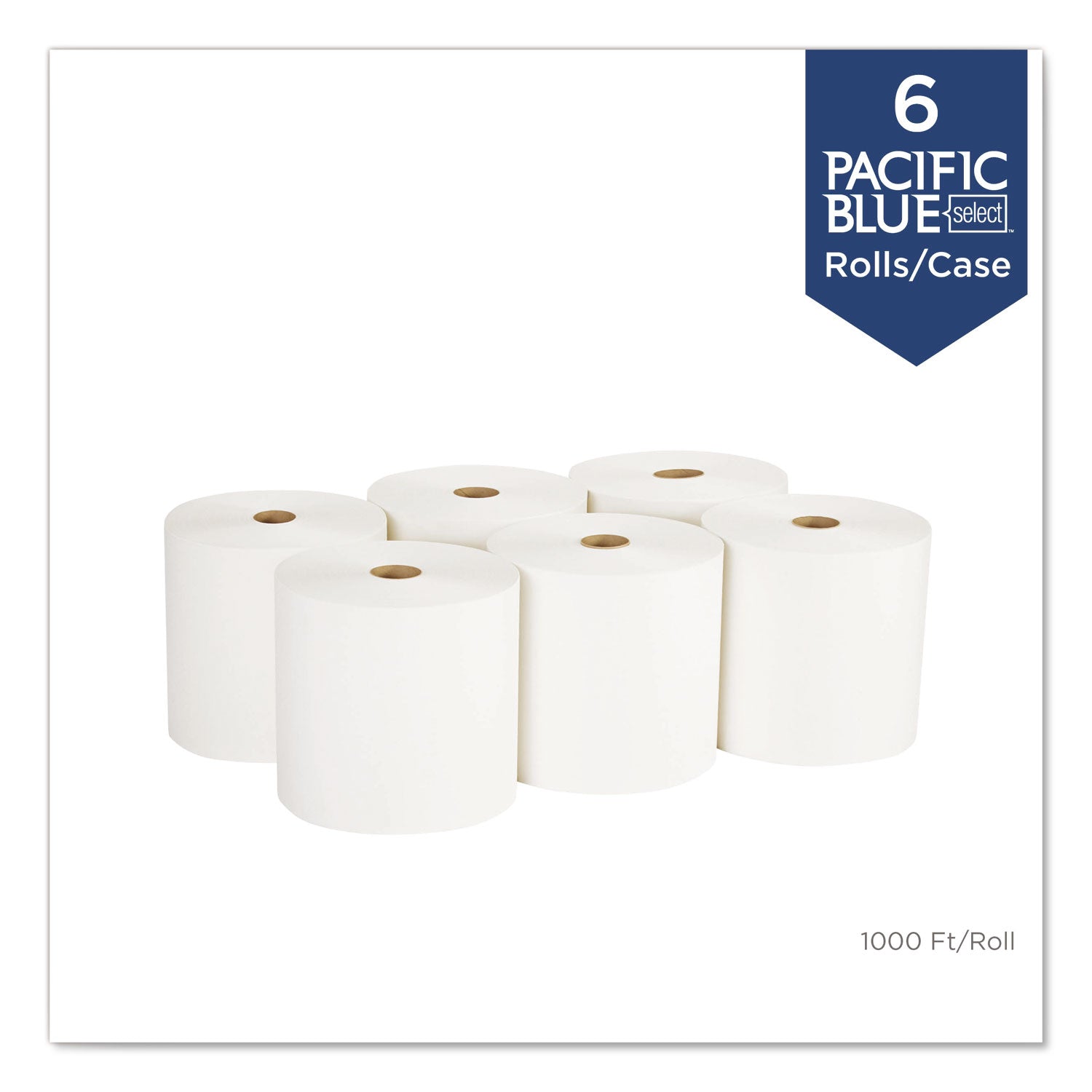 Georgia Pacific® Professional Pacific Blue Basic  Nonperf Paper Towels, 1-Ply, 7.78 x 1,000 ft, White, 6 Rolls/Carton