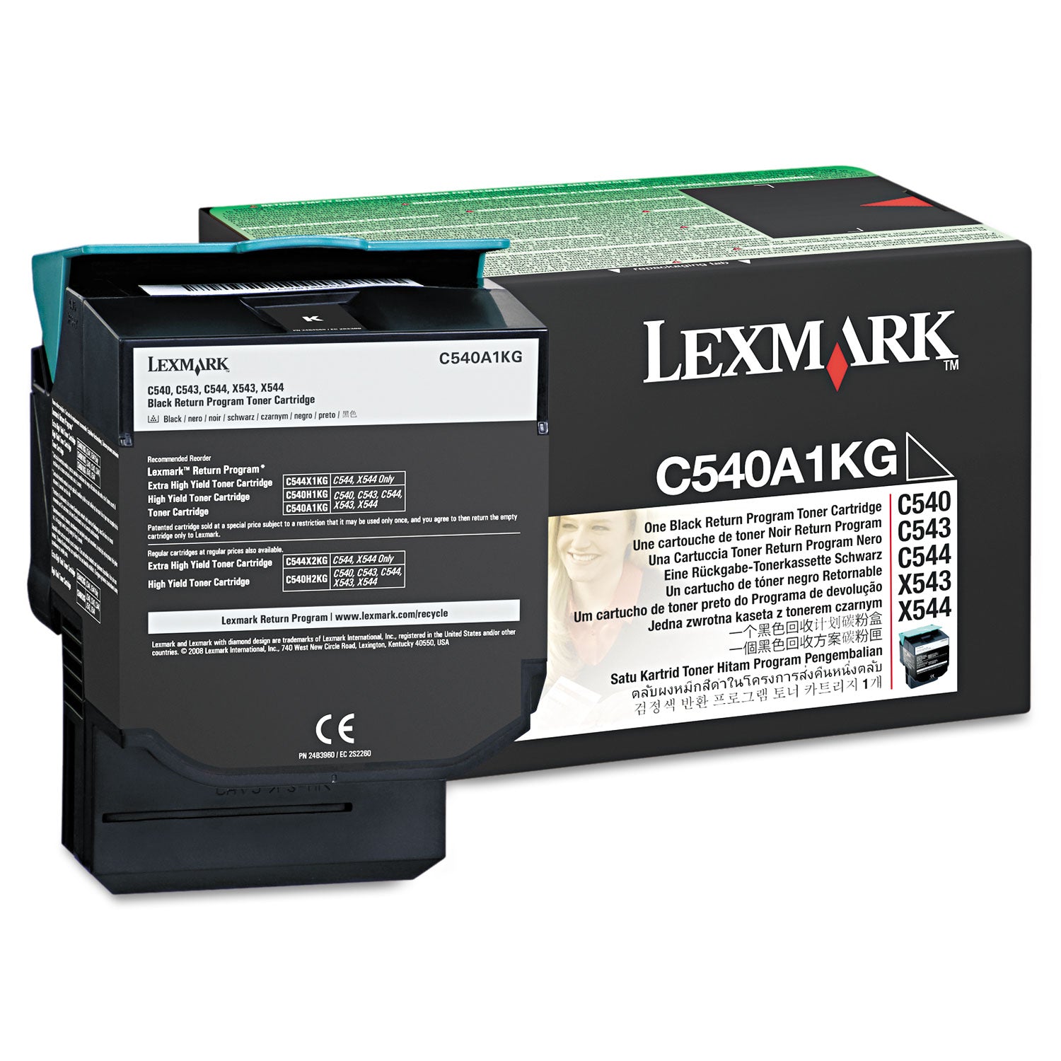 C540A1KG Return Program Toner, 1,000 Page-Yield, Black