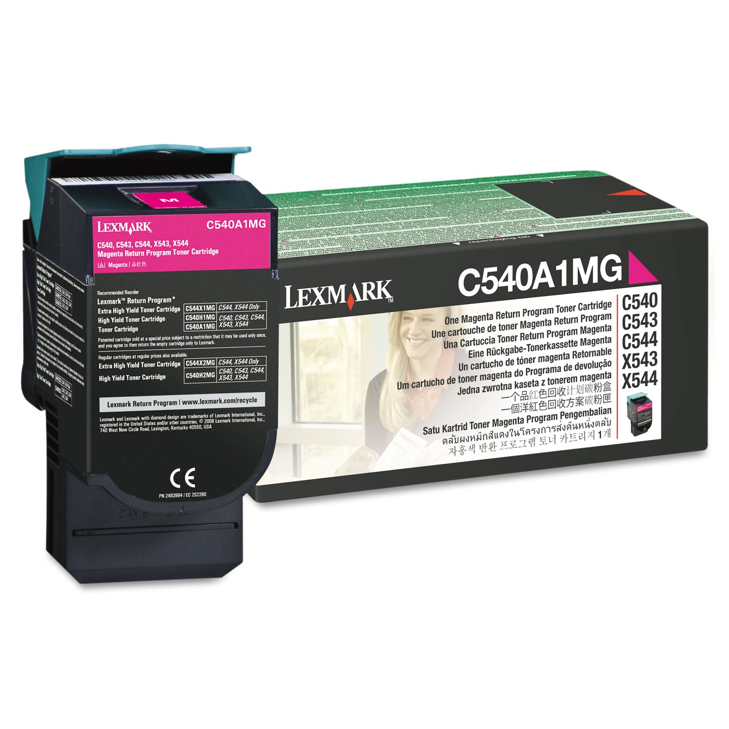 C540A1MG Return Program Toner, 1,000 Page-Yield, Magenta