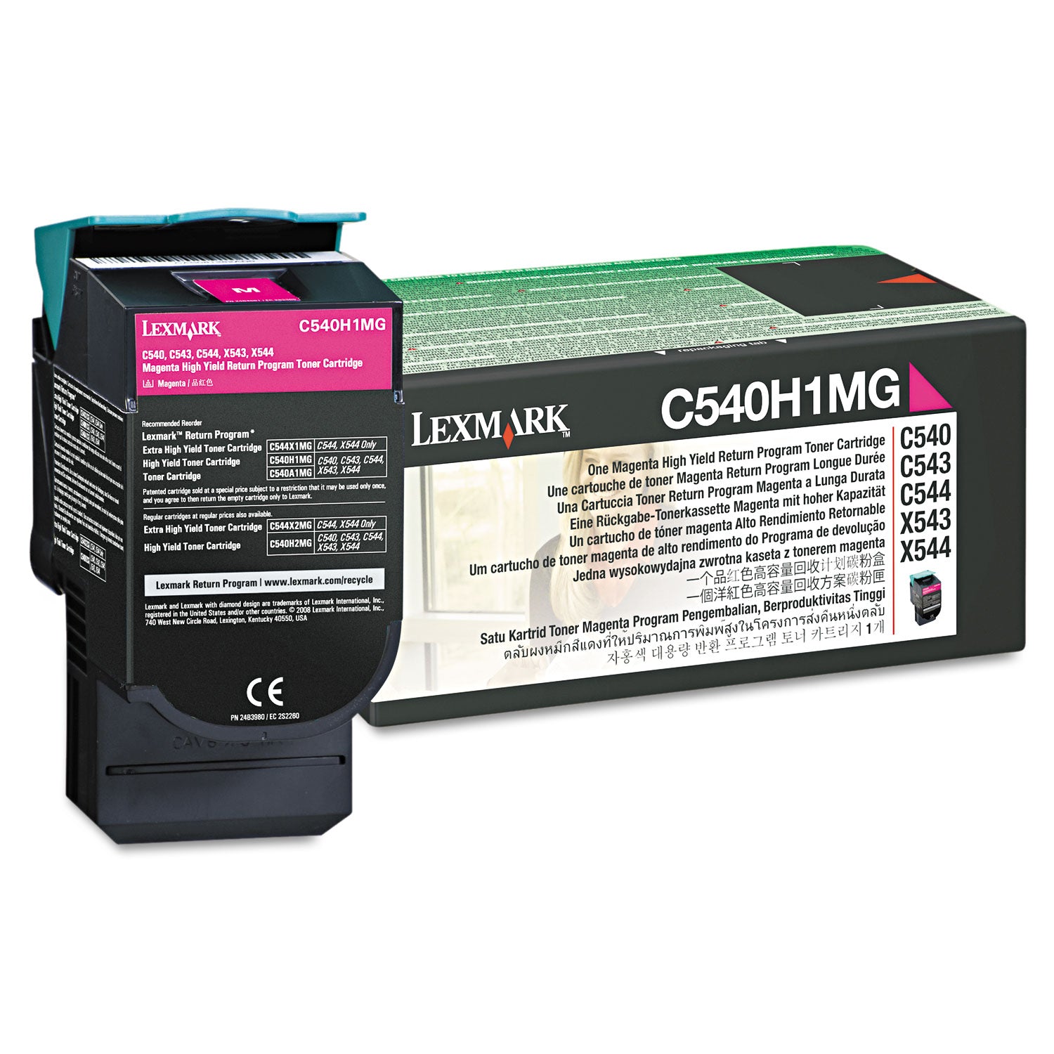 C540H1MG Return Program High-Yield Toner, 2,000 Page-Yield, Magenta