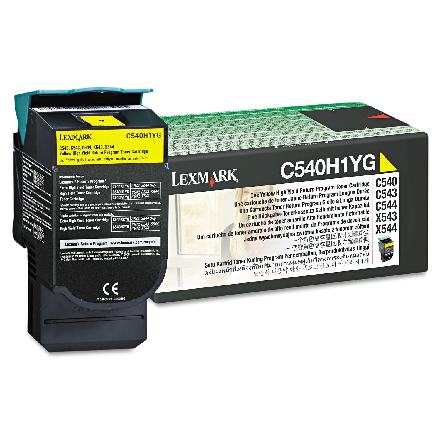 C540H1YG Return Program High-Yield Toner, 2,000 Page-Yield, Yellow