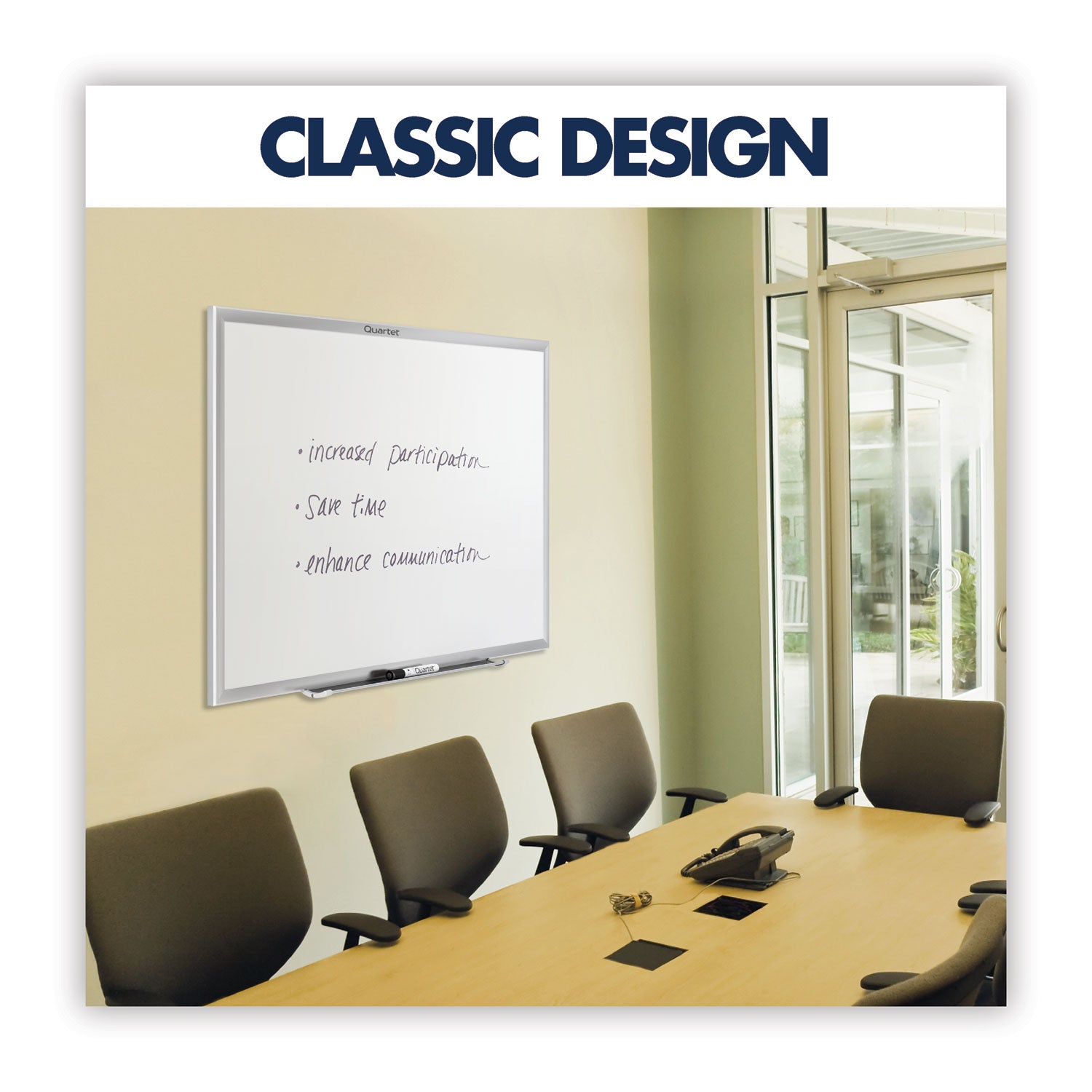 Quartet® Classic Series Total Erase Dry Erase Boards, 24 x 18, White Surface, Silver Anodized Aluminum Frame