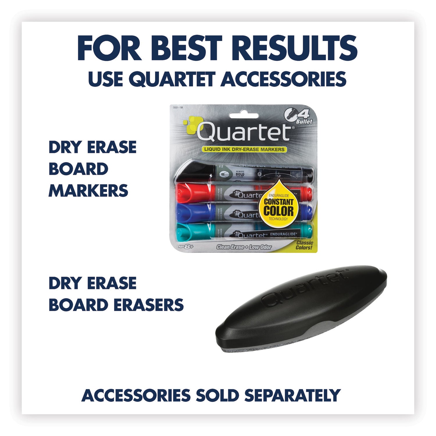 Quartet® Classic Series Total Erase Dry Erase Boards, 48 x 36, White Surface, Black Aluminum Frame