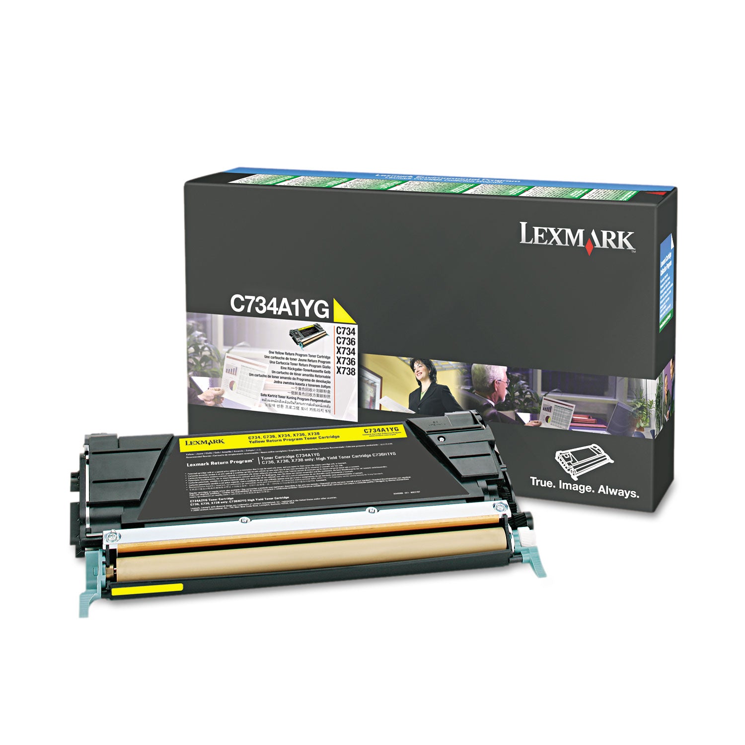 C734A1YG Return Program Toner, 6,000 Page-Yield, Yellow