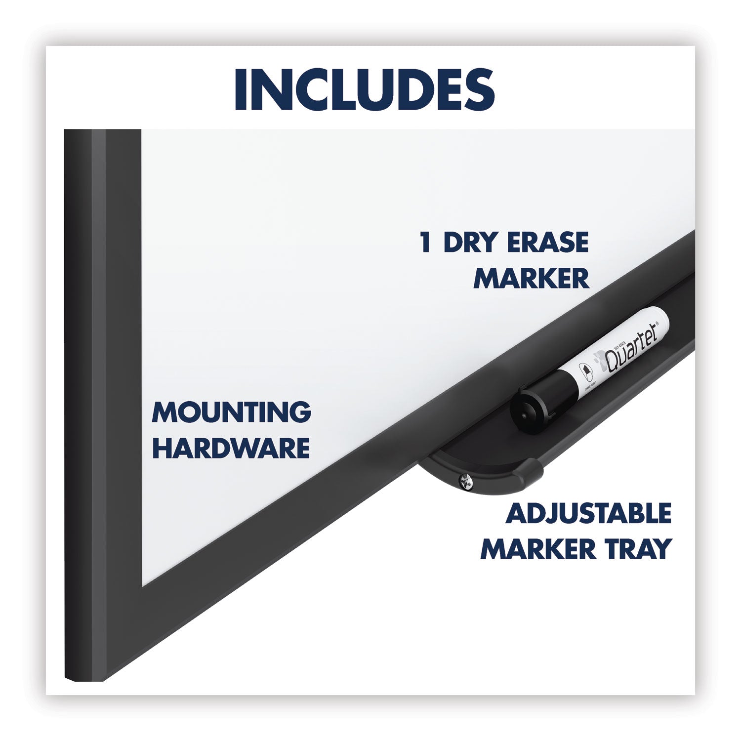 Quartet® Classic Series Total Erase Dry Erase Boards, 48 x 36, White Surface, Black Aluminum Frame