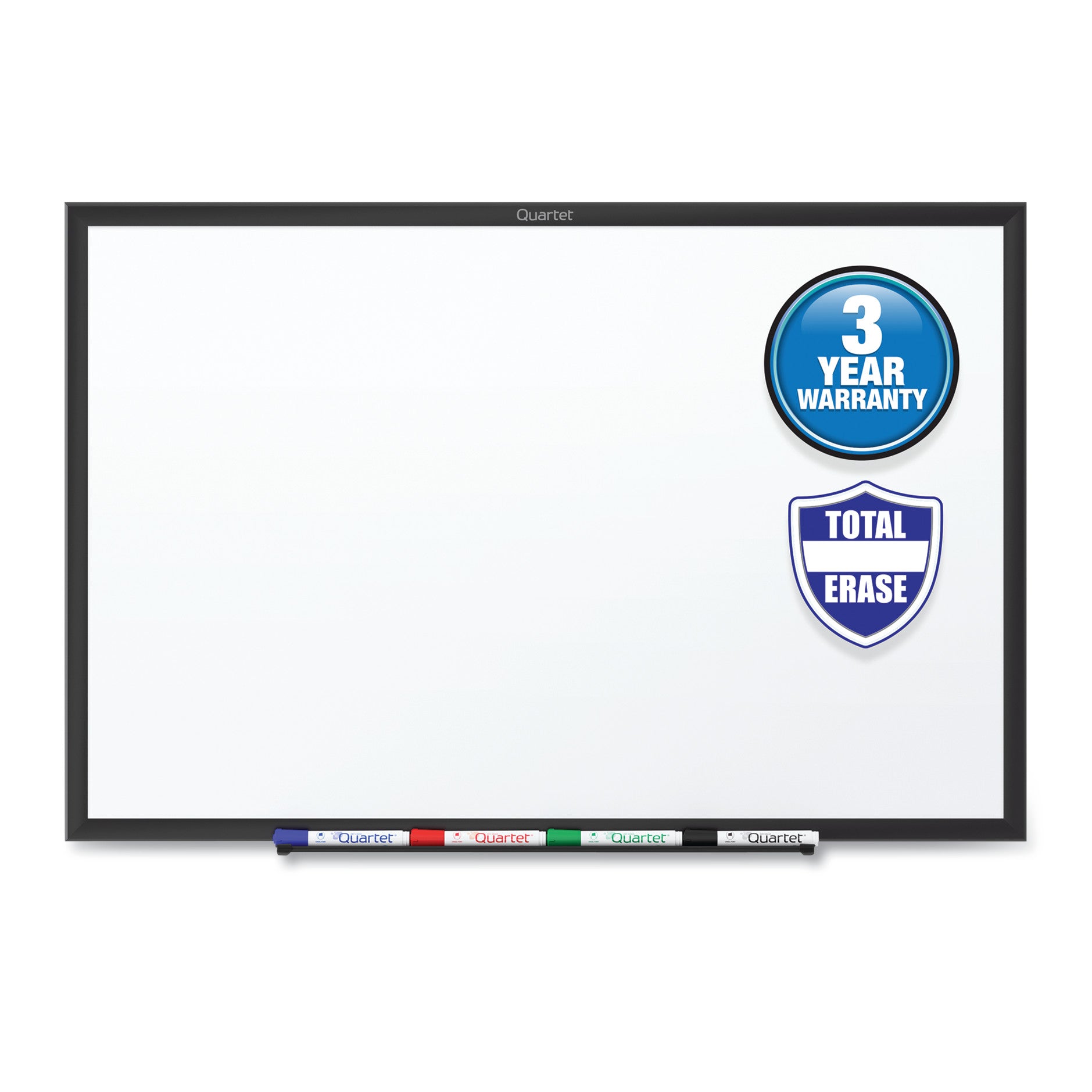 Quartet® Classic Series Total Erase Dry Erase Boards, 48 x 36, White Surface, Black Aluminum Frame