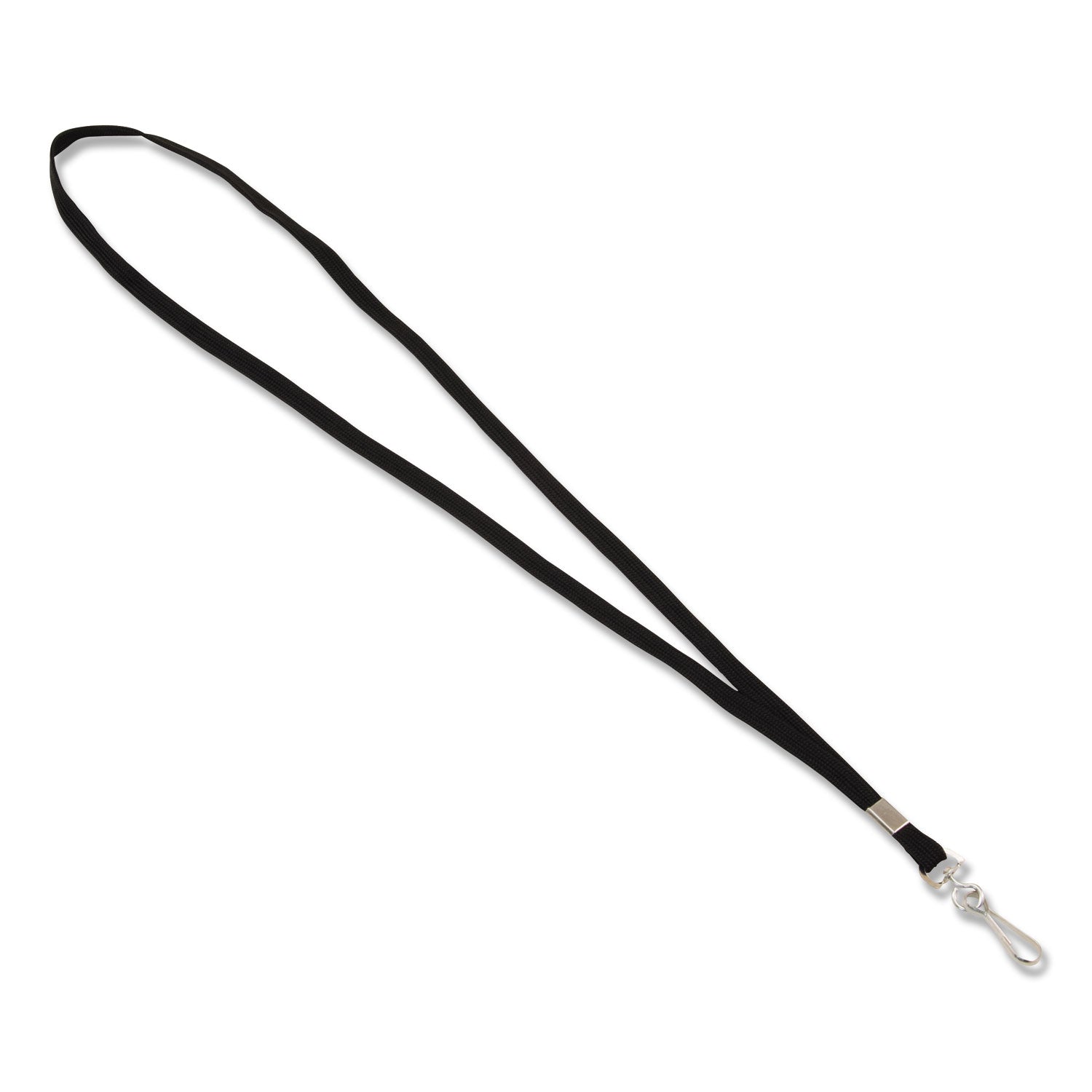 Deluxe Lanyard, Metal J-Hook Fastener, 36" Long, Black