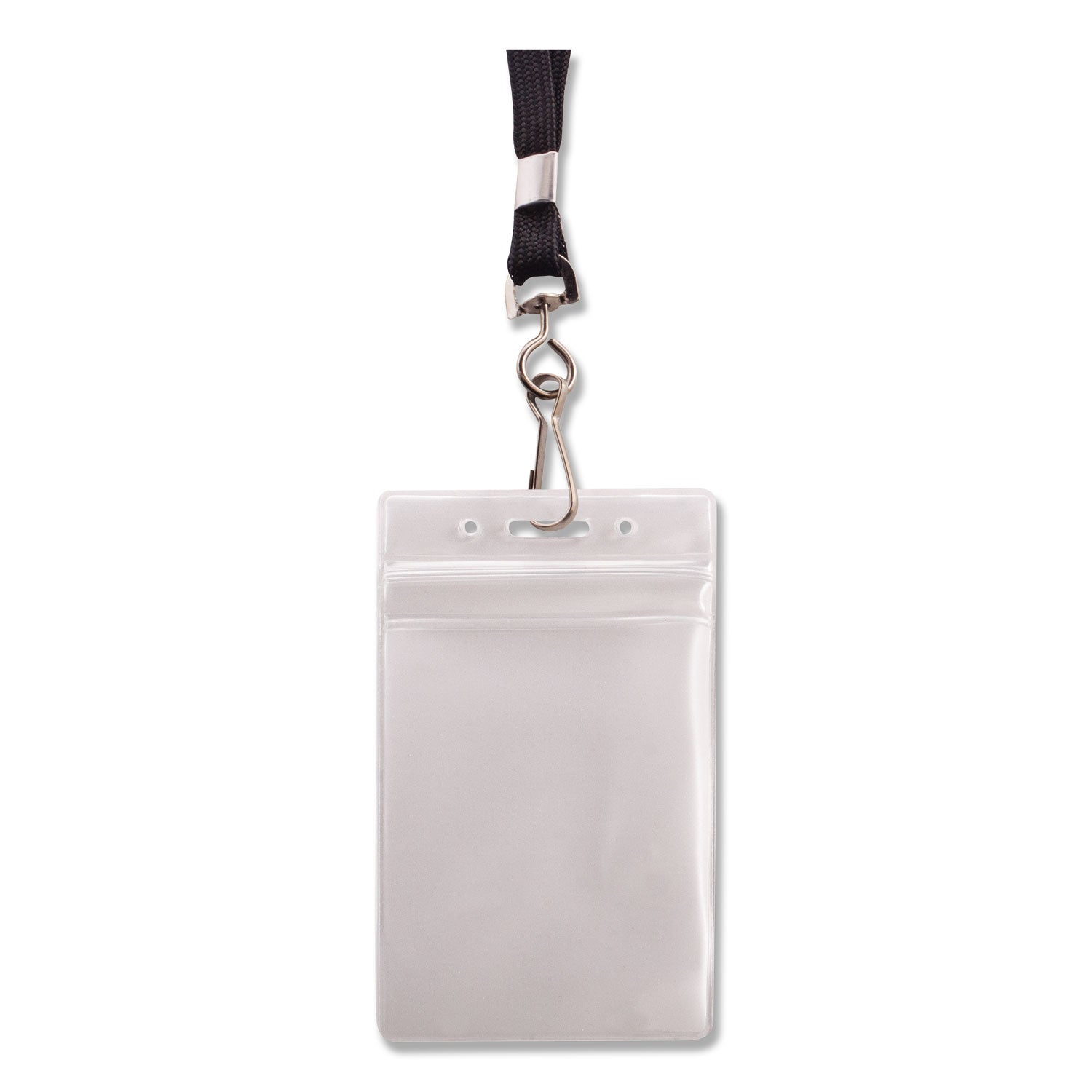 Advantus Resealable Badge Holders Combo Pack, 36" Lanyard, Vertical, Transparent Frost 3.68" x 5" Holder, 2.38" x 3.75" Insert, 20/PK