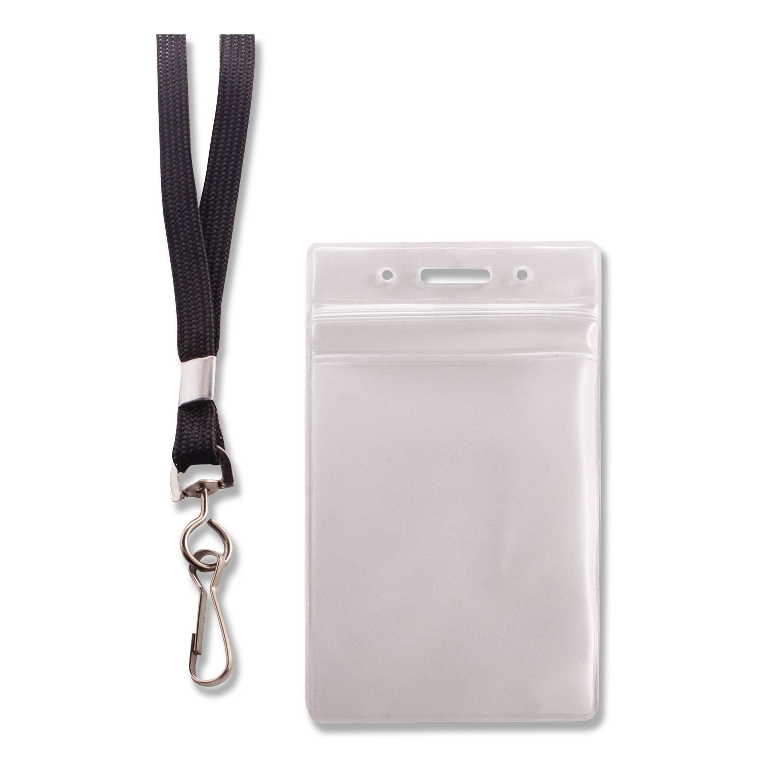 Advantus Resealable Badge Holders Combo Pack, 36" Lanyard, Vertical, Transparent Frost 3.68" x 5" Holder, 2.38" x 3.75" Insert, 20/PK