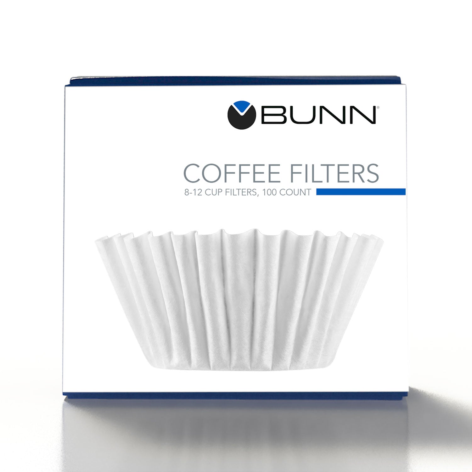 BUNN® Coffee Filters, 8 to 12 Cup Size, Flat Bottom, 100/Pack