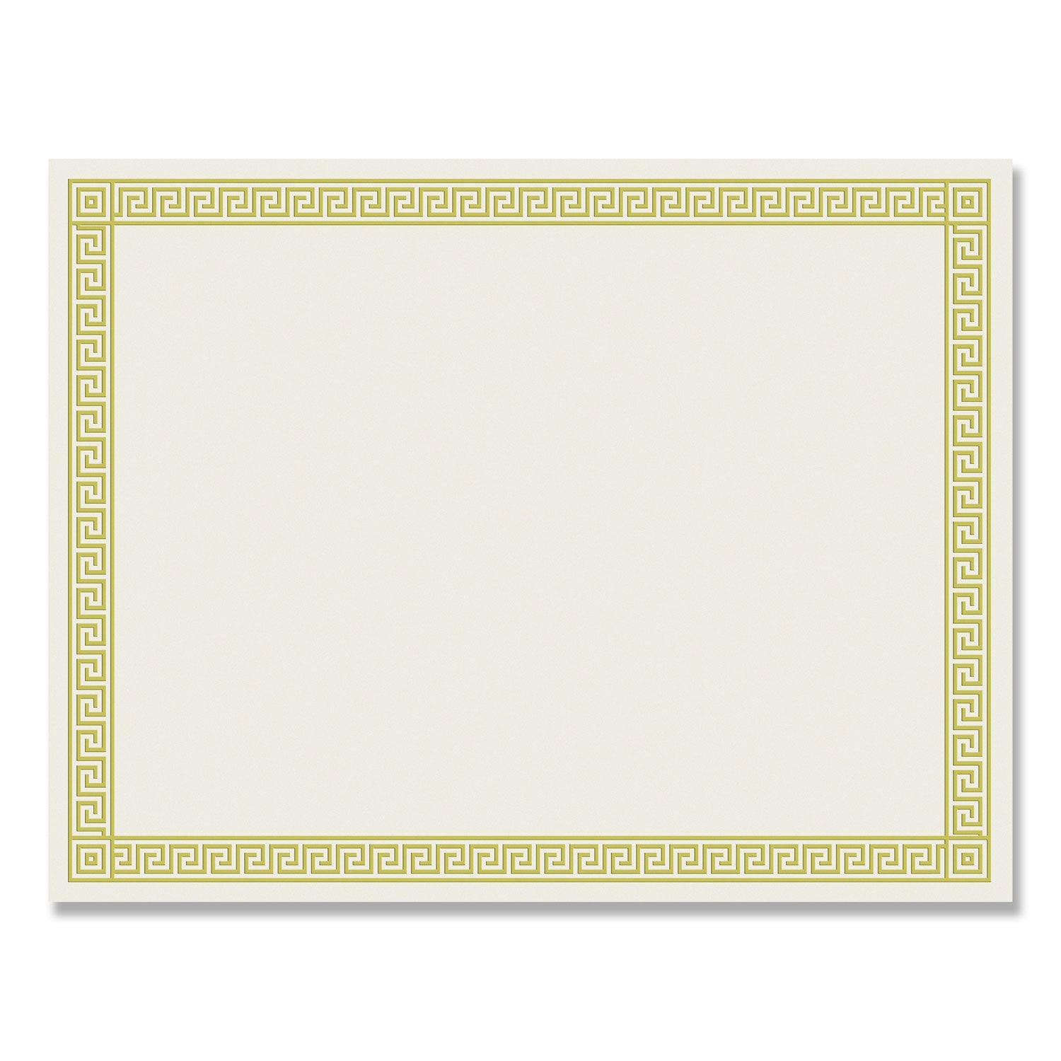 Foil Border Certificates, 8.5 x 11, Ivory/Gold with Channel Gold Border, 12/Pack