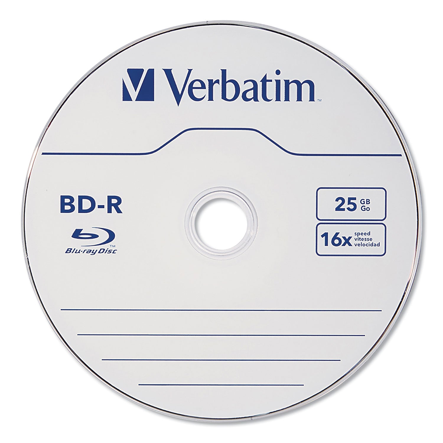 Verbatim® BD-R Blu-Ray Disc, 25 GB, 16x, White, 10/Pack