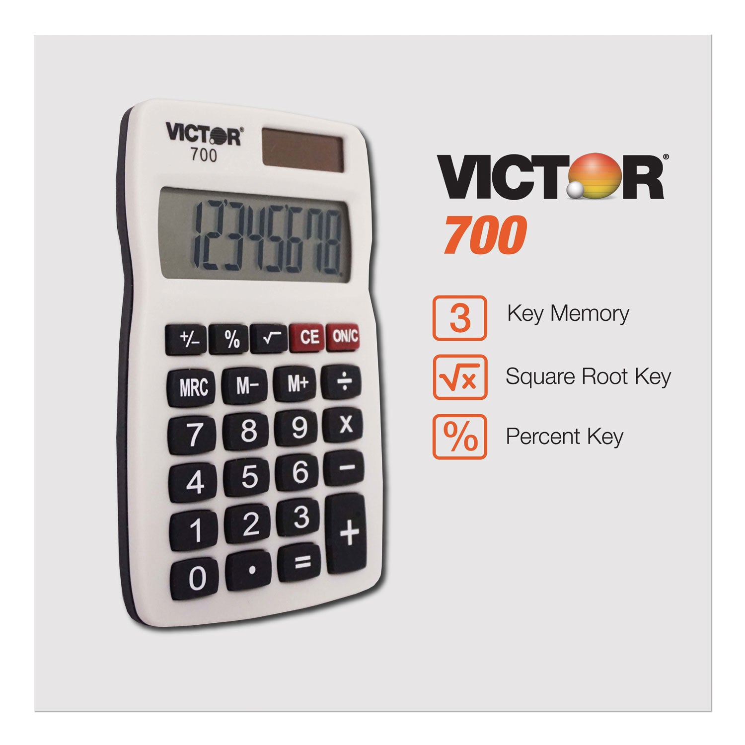 Victor® 700 Pocket Calculator, 8-Digit LCD