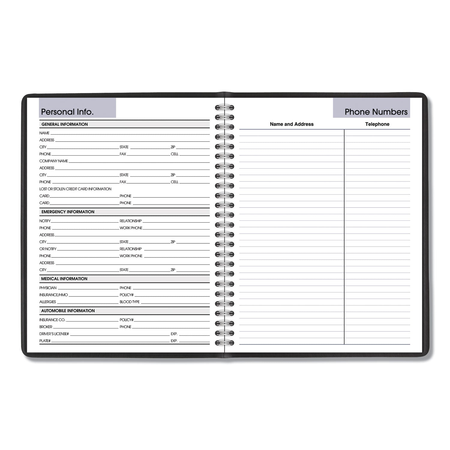 AT-A-GLANCE® DayMinder Monthly Planner with Notes Column, Ruled Blocks, 8.75 x 7, Black Cover, 12-Month (Jan to Dec): 2025