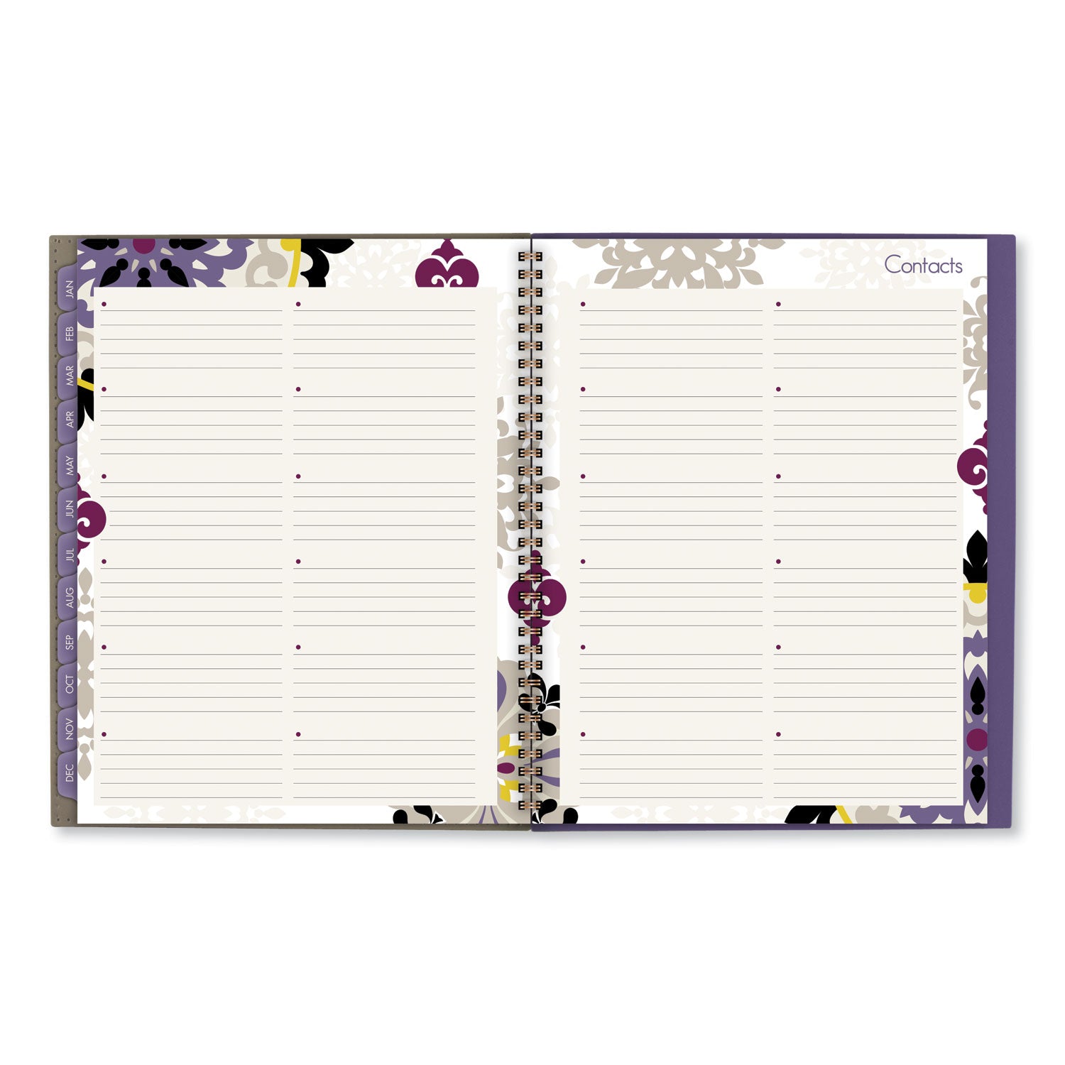 Cambridge® Vienna Weekly/Monthly Appointment Book, Geometric Artwork, 11 x 8.5, Purple/Tan Cover, 12-Month (Jan to Dec): 2025